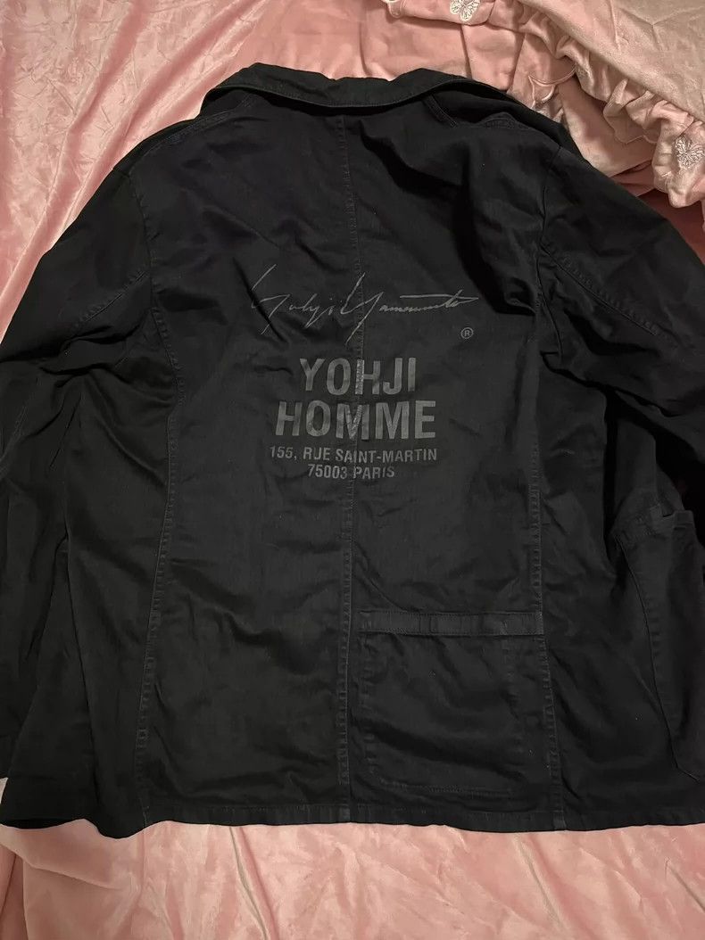 Yohji Yamamoto Yohji Yamamoto Black cotton print jacket with logo jacket Size US XL / EU 56 / 4 - 1 Thumbnail