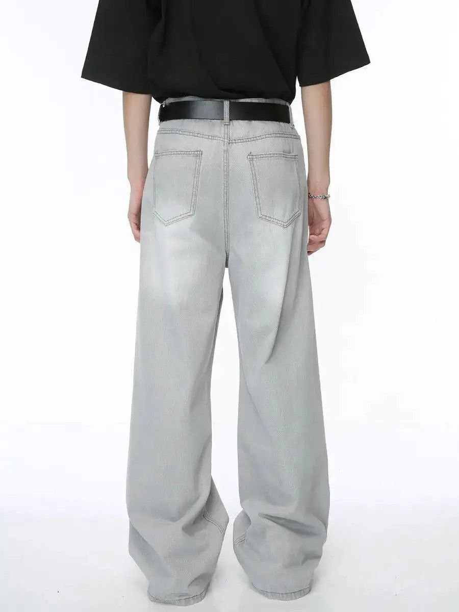 Japanese Brand Retro straight tube loose cat whisker jeans Size US 32 / EU 48 - 3 Thumbnail