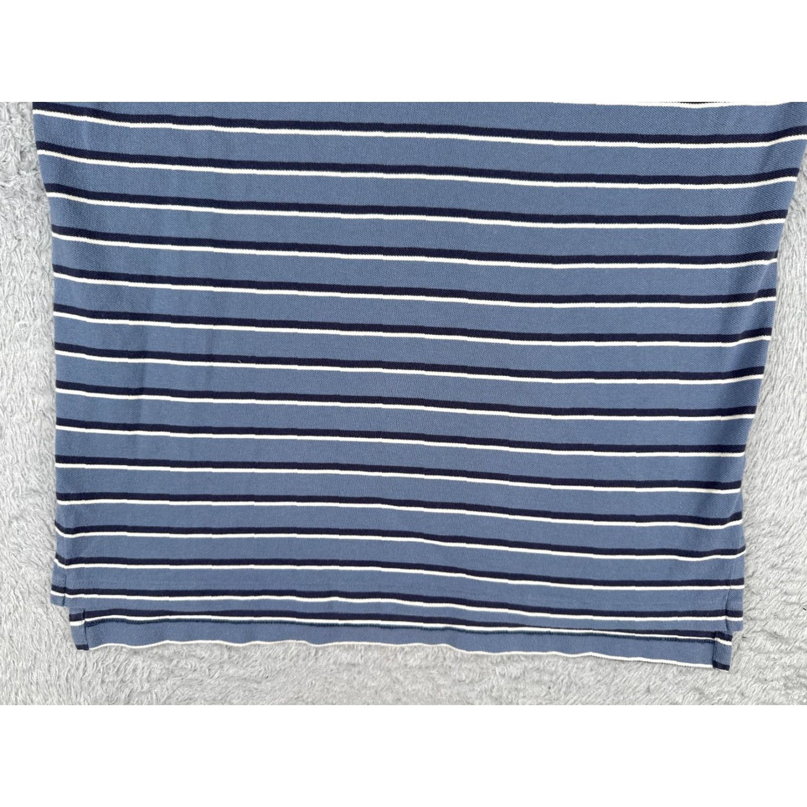 Ralph Lauren VINTAGE Ralph Lauren Polo Shirt Men L Blue White Stripe 100% Cotton Polo Shirt 40 in Chest Slim Fit Short Sleeve Casual Mens Size US L / EU 52-54 / 3 - 5 Thumbnail