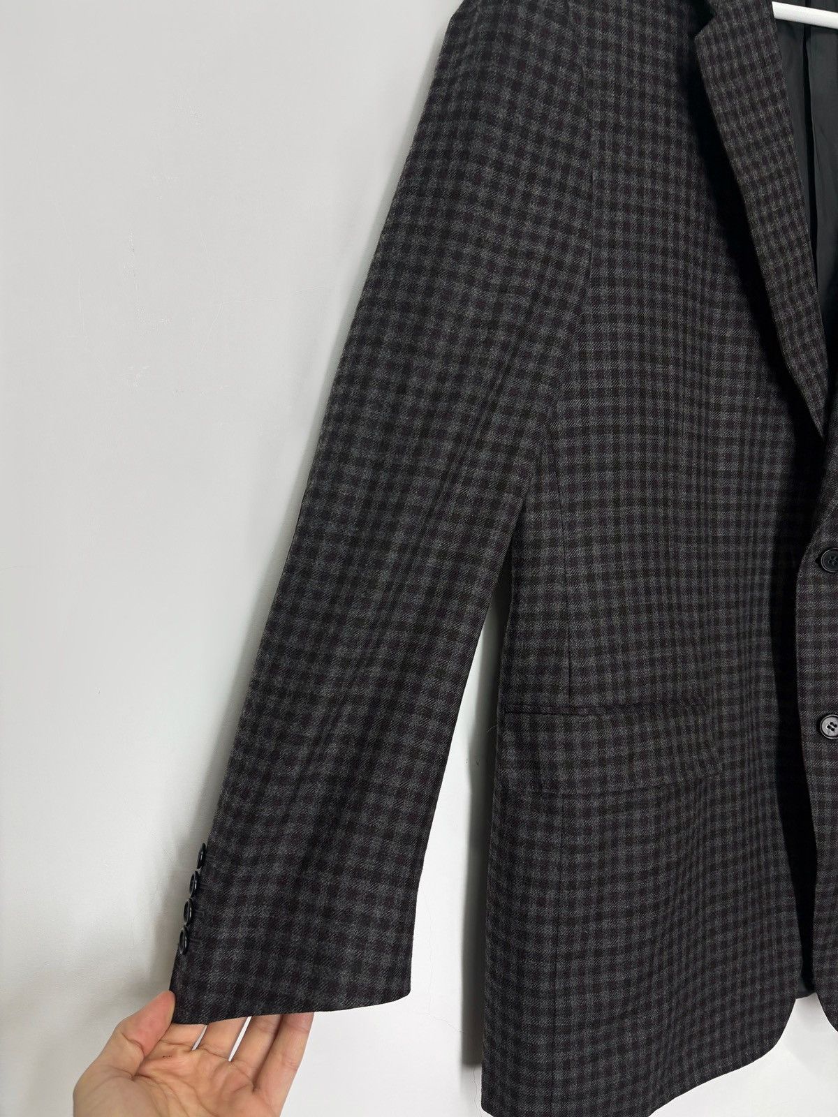 Canali Canali Wool Checkered 2 Button Blazer Jacket Size 54R - 10 Thumbnail