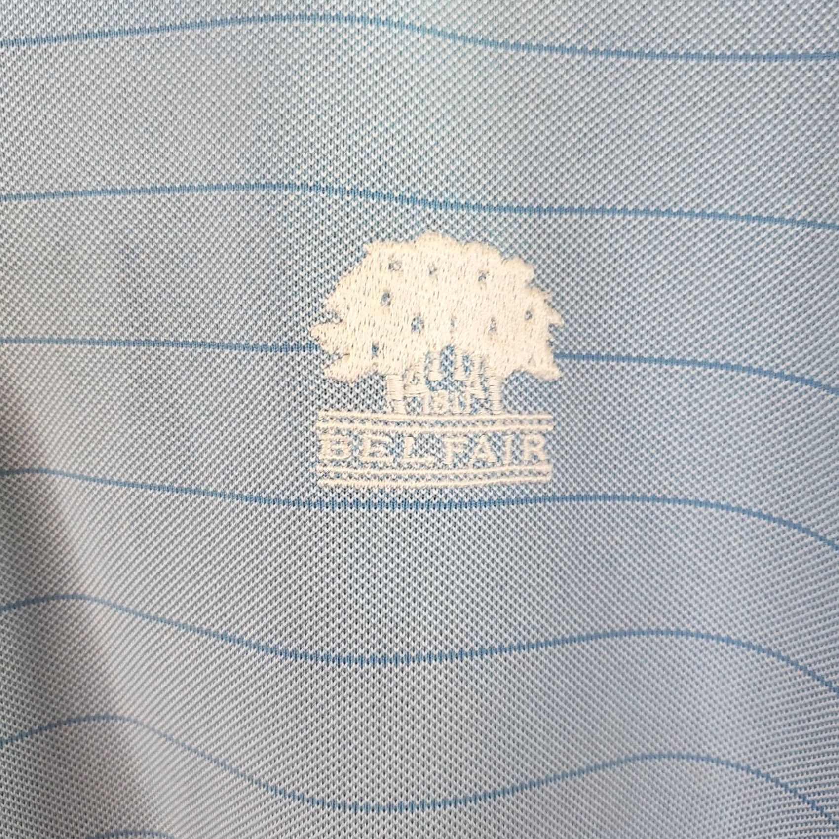 Vintage Fairway & Greene Polo Shirt Mens L Blue Stripe Belfair Logo Golf Performance Top Size US L / EU 52-54 / 3 - 5 Thumbnail