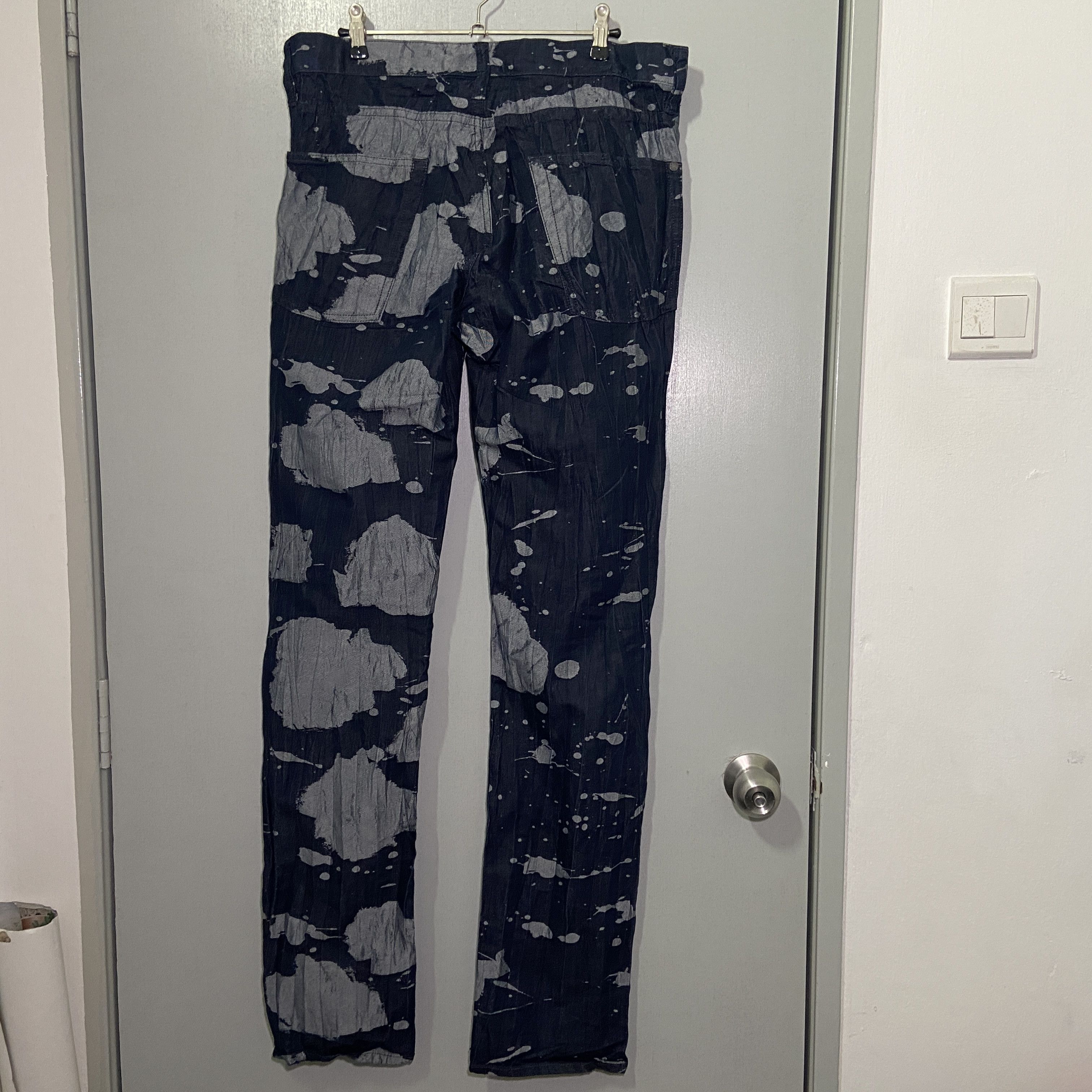 Issey Miyake Issey Miyake Men Paint Splatter Crinkle Denim SS2005 Jeans Size US 36 / EU 52 - 10 Thumbnail