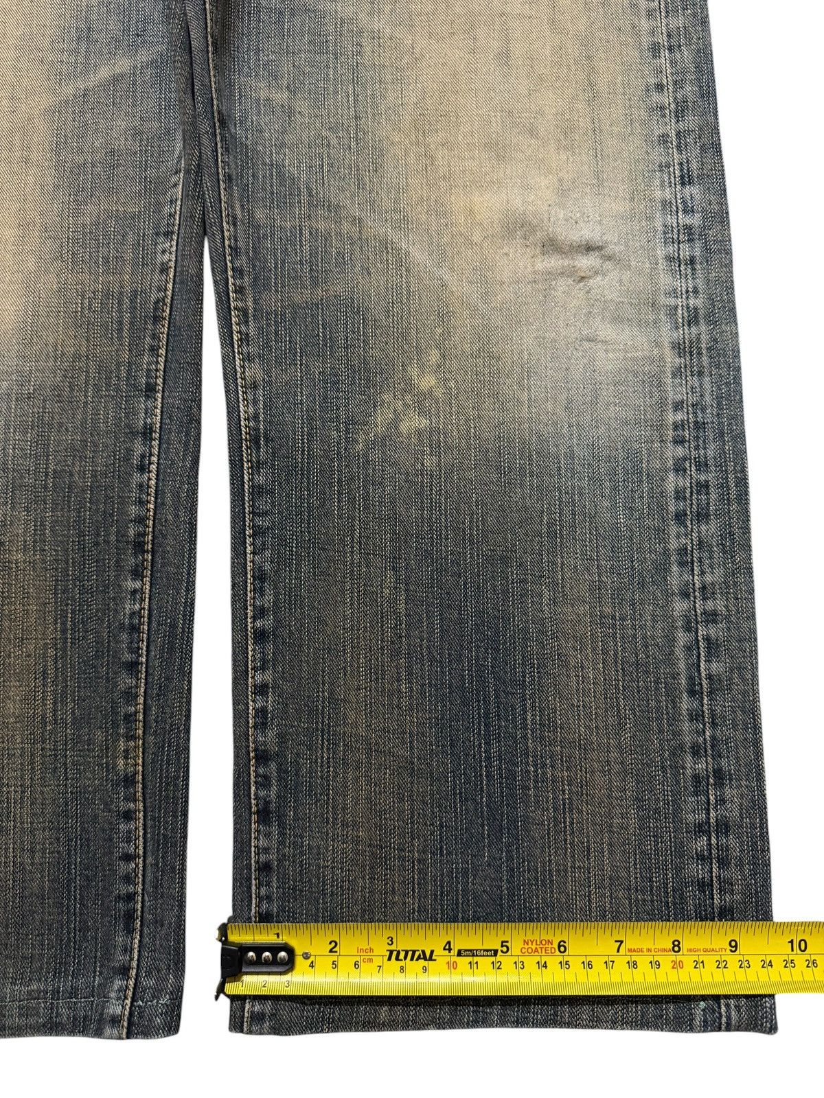Japanese Brand Vintage 90s Japanese Mud Wash Faded Distress Wide Leg Baggy Size US 34 / EU 50 - 13 Thumbnail