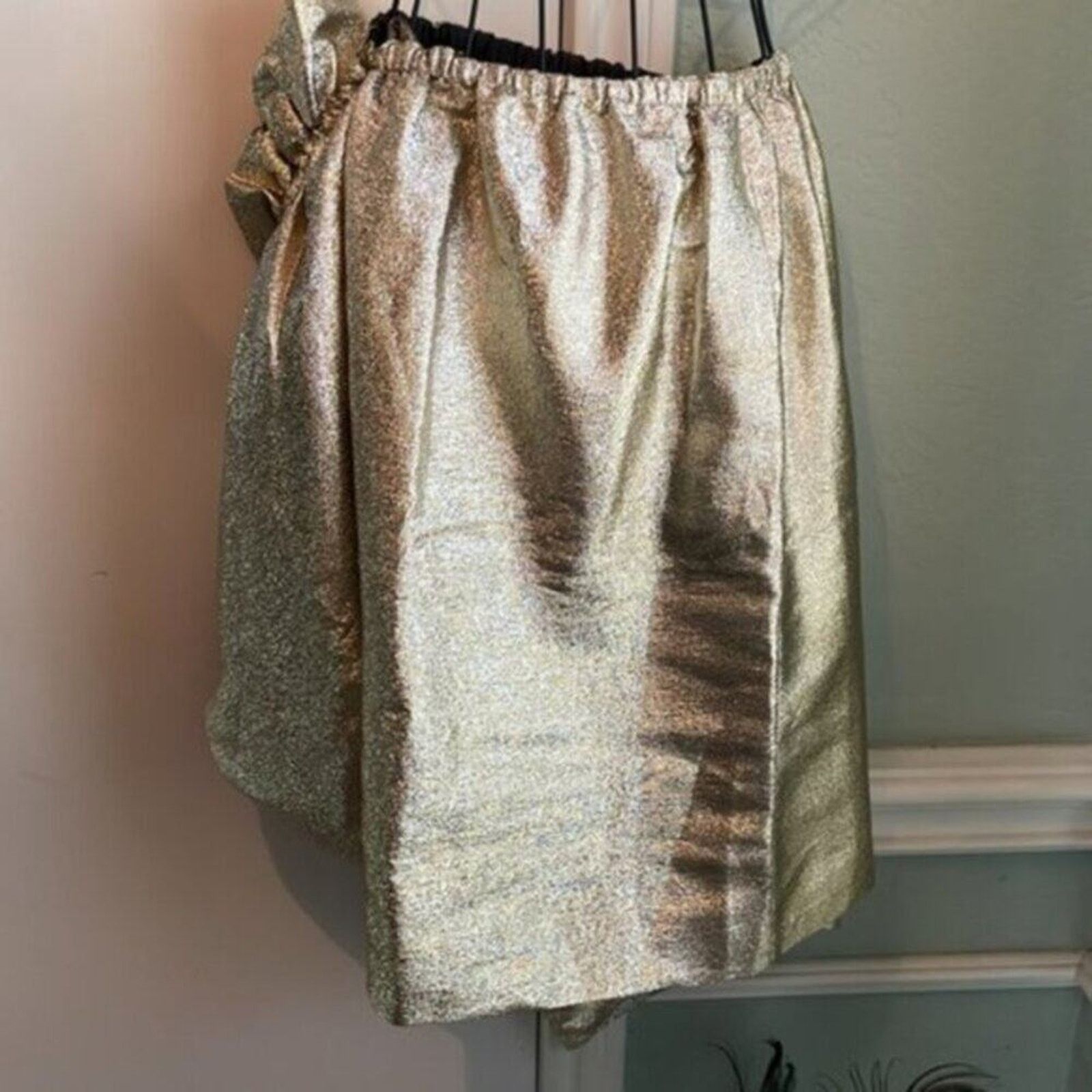 Stella McCartney Stella McCartney Lurex Gathered Brynn skirt Gold size 4 Size 26" / US 2 / IT 38 - 6 Thumbnail