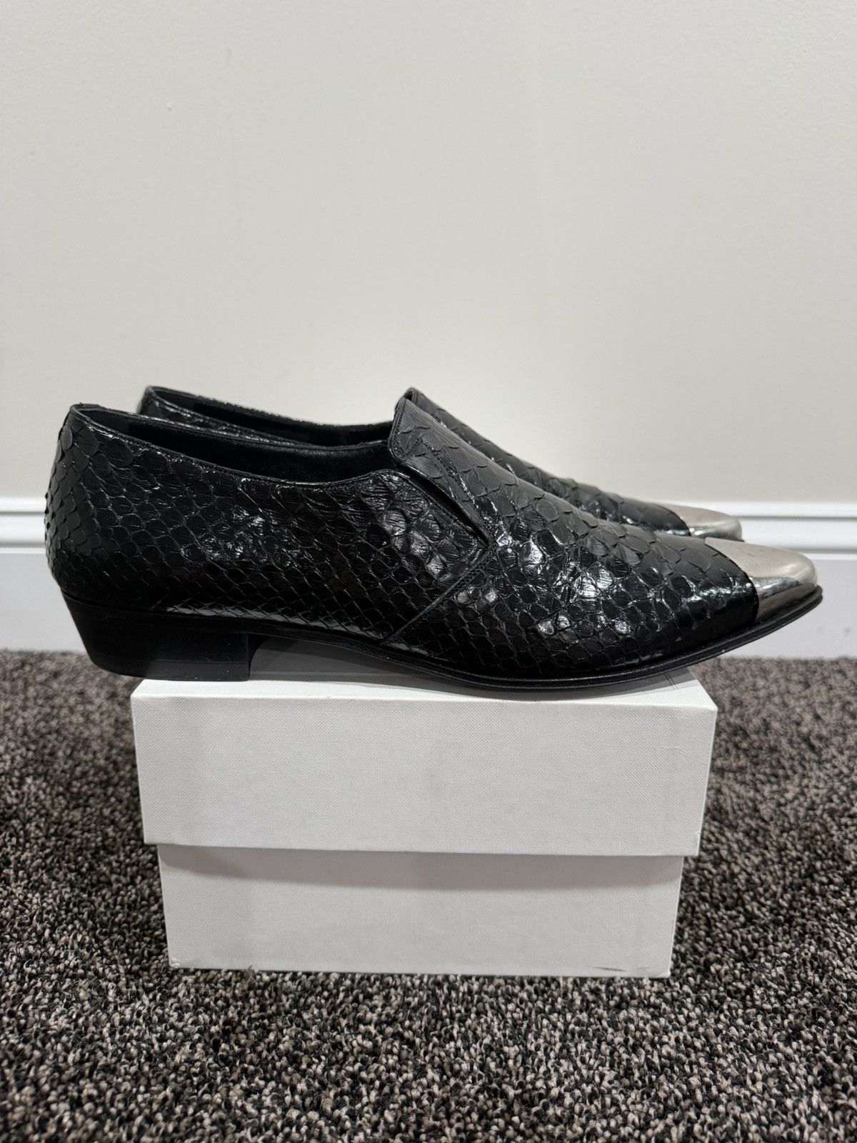 Celine × Hedi Slimane Celine x Hedi SS19 Python Jacno Slipper Shoes 30 Metal Toe Size US 10 / EU 43 - 5 Thumbnail