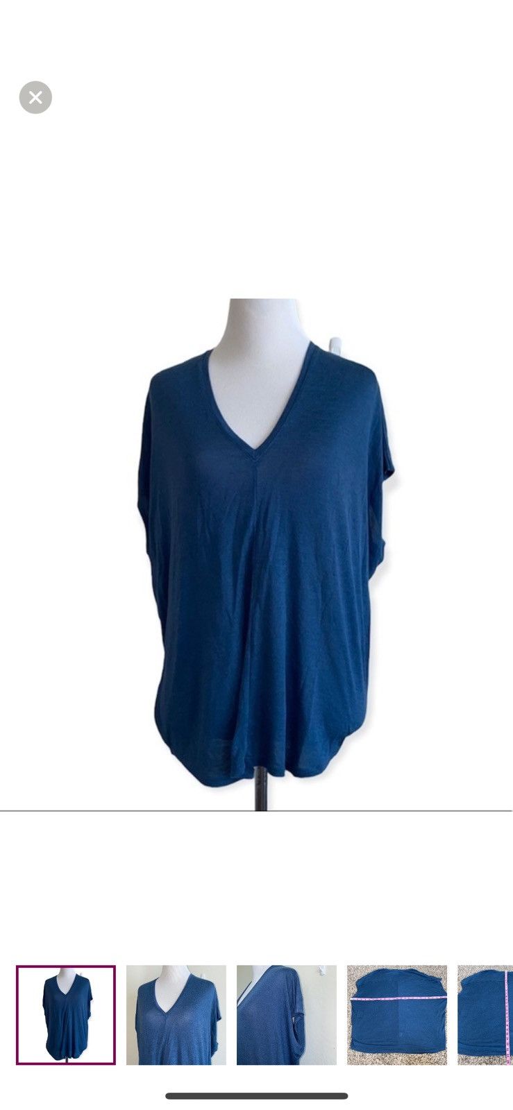 Vince Vince small blue v neck tee Size S / US 4 / IT 40 - 1 Thumbnail