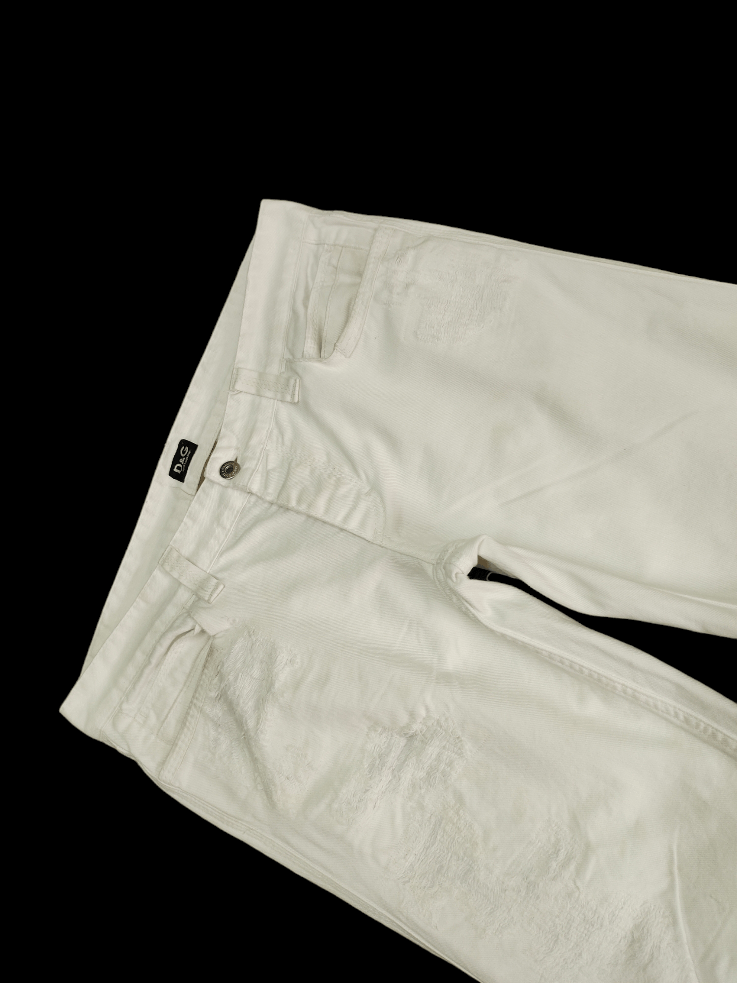 Dolce & Gabbana Dolce & Gabbana White Distressed Denim Jeans Low Rise Size US 33 - 4 Thumbnail