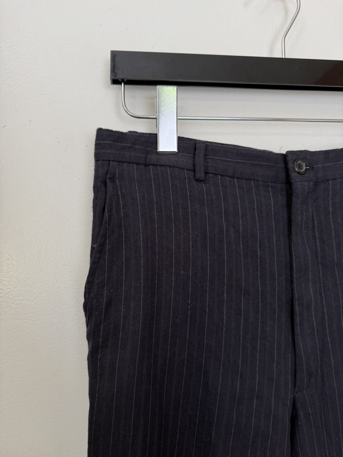 Prada 2000s Wool-Silk Pinstripe Trousers Size US 32 / EU 48 - 2 Thumbnail