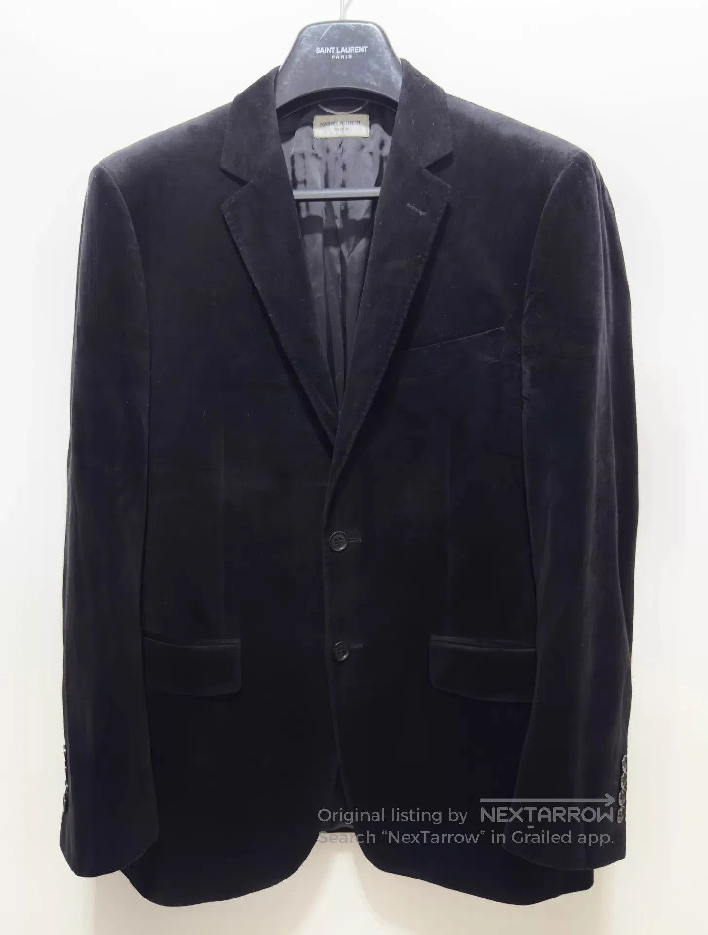 Saint Laurent Paris Black Velvet Single-Breasted Blazer. Size US M / EU 48-50 / 2 - 1 Thumbnail
