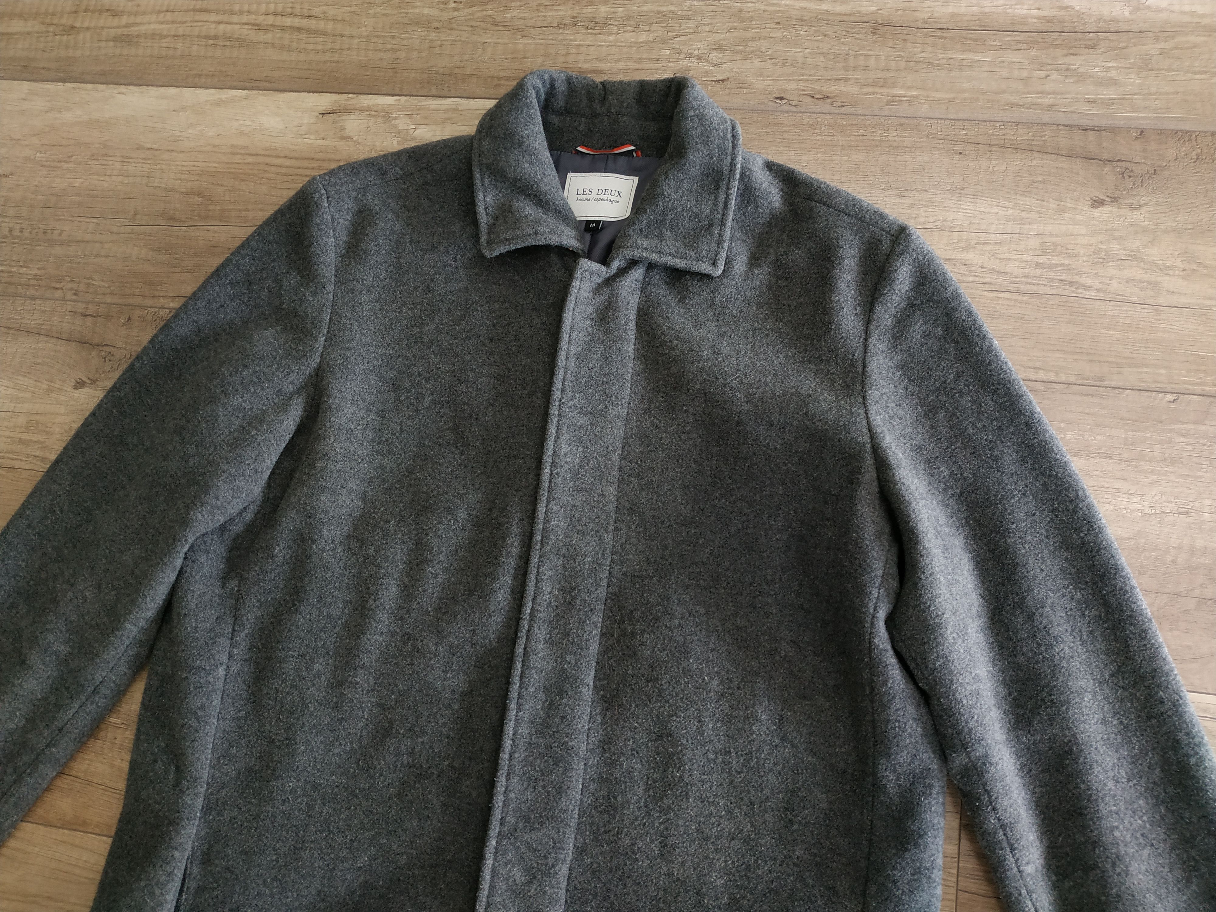 Les Deux Les Deux Men's Grey Wool Coat/ Trenchcoat, s. MEDIUM Size US M / EU 48-50 / 2 - 3 Thumbnail