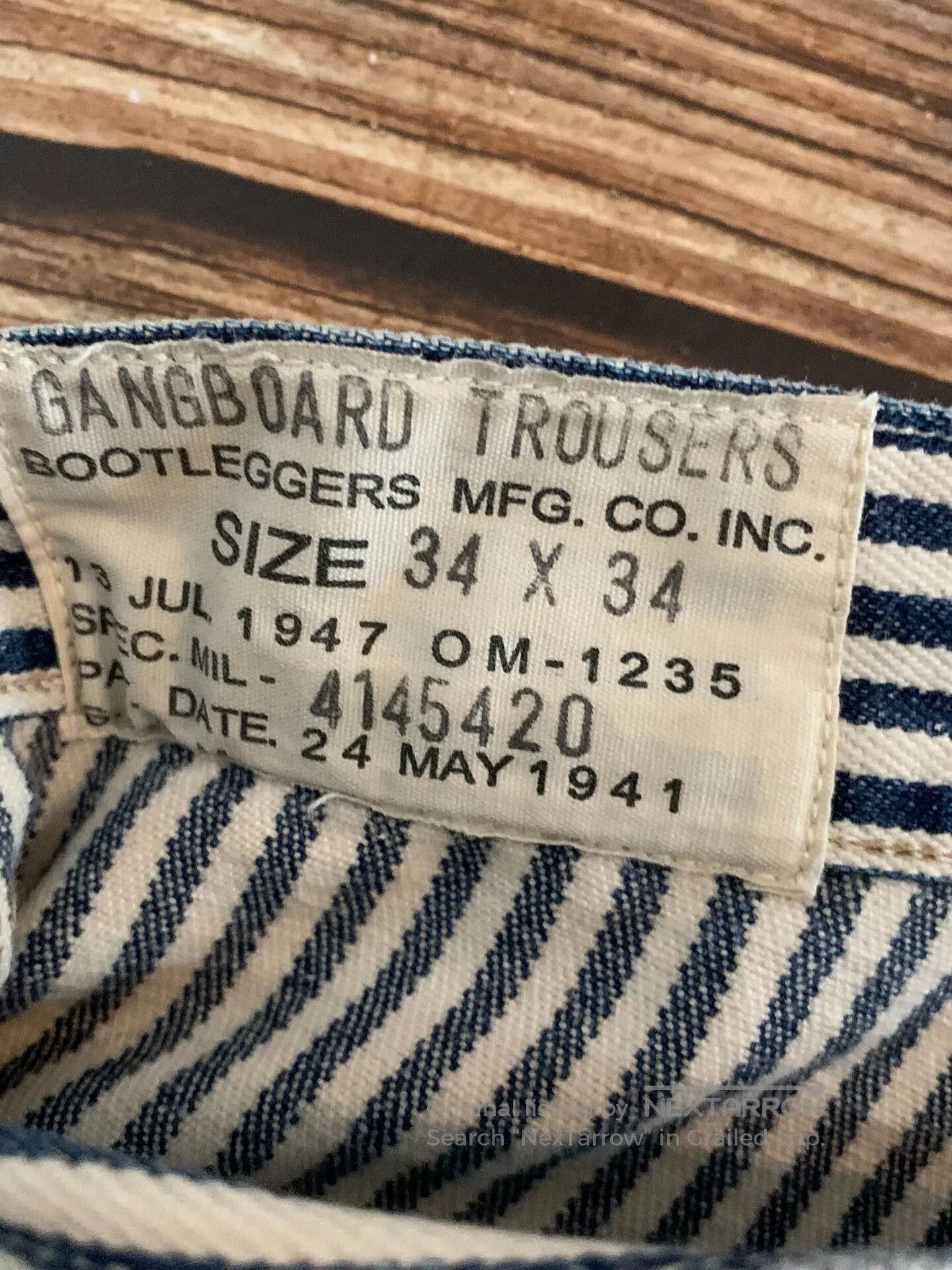Freewheelers Bootleggers Gangboard Trousers Size 34x34. Size US 34 / EU 50 - 5 Thumbnail