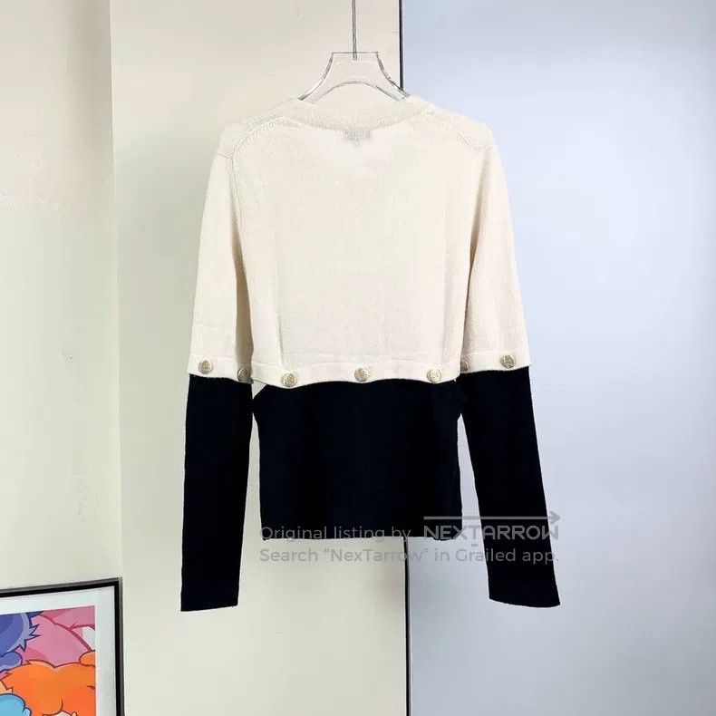 Chanel Chanel 22S black and white knitted stitching cardigan coat Size XS / US 0-2 / IT 36-38 - 2 Thumbnail
