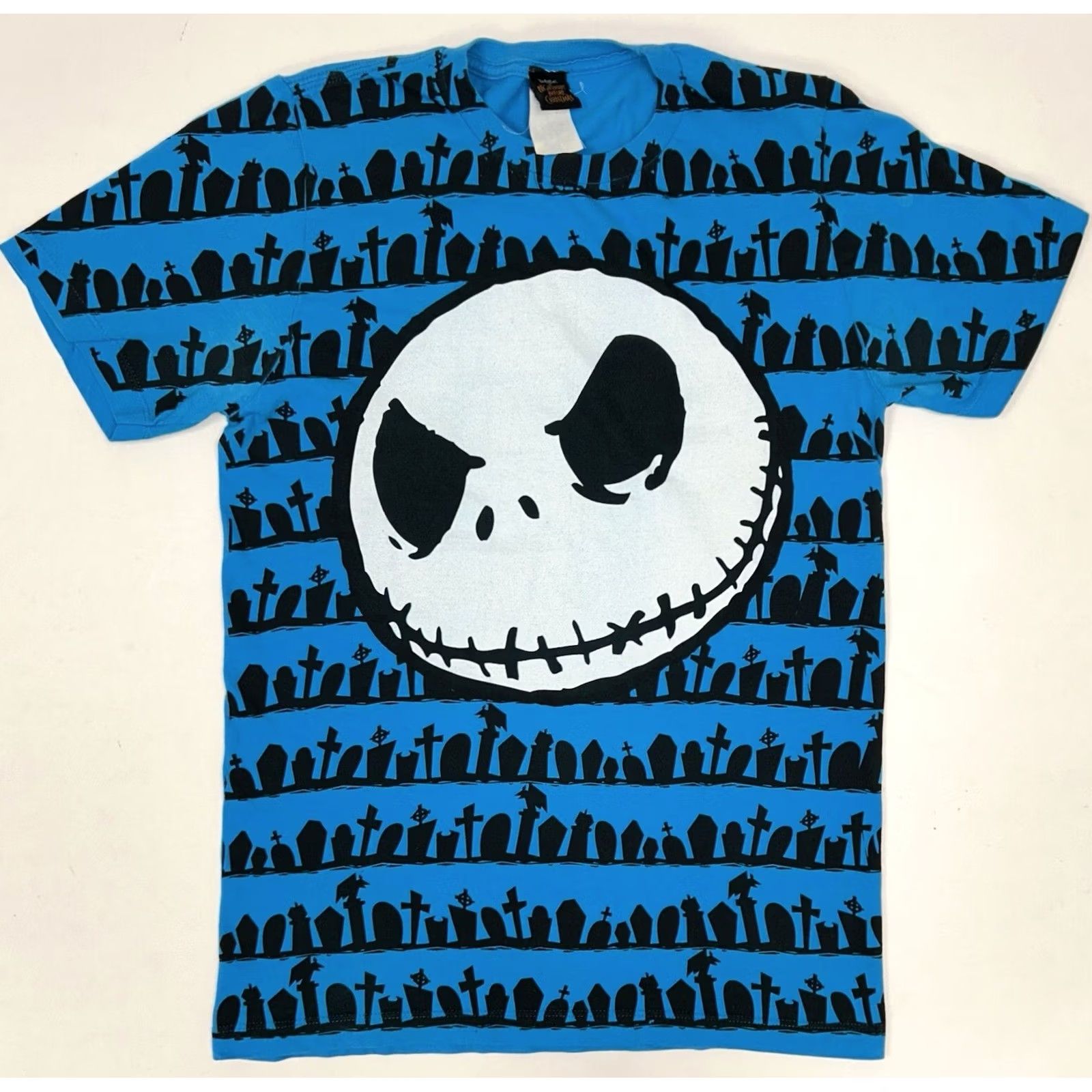 Disney Disney The Nightmare Before Christmas Jack Skellington Face AOP Shirt Small Blue Movie 2000s Y2K Unisex Adults Size US S / EU 44-46 / 1 - 3 Thumbnail