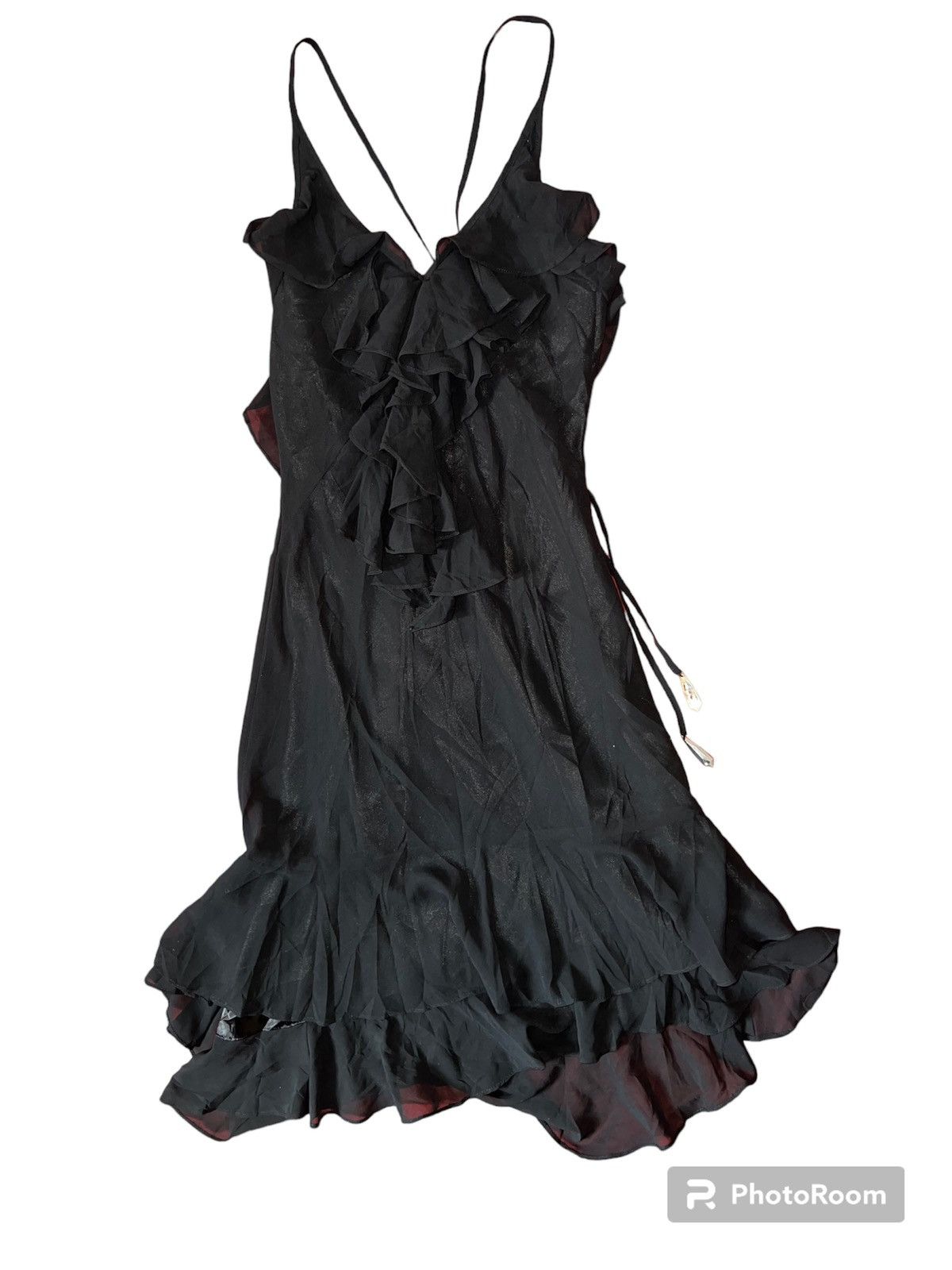 Japanese Brand Asymmetric lace ruffle maxi dress 🖤🧛🏻‍♀️ Size S / US 4 / IT 40 - 2 Thumbnail