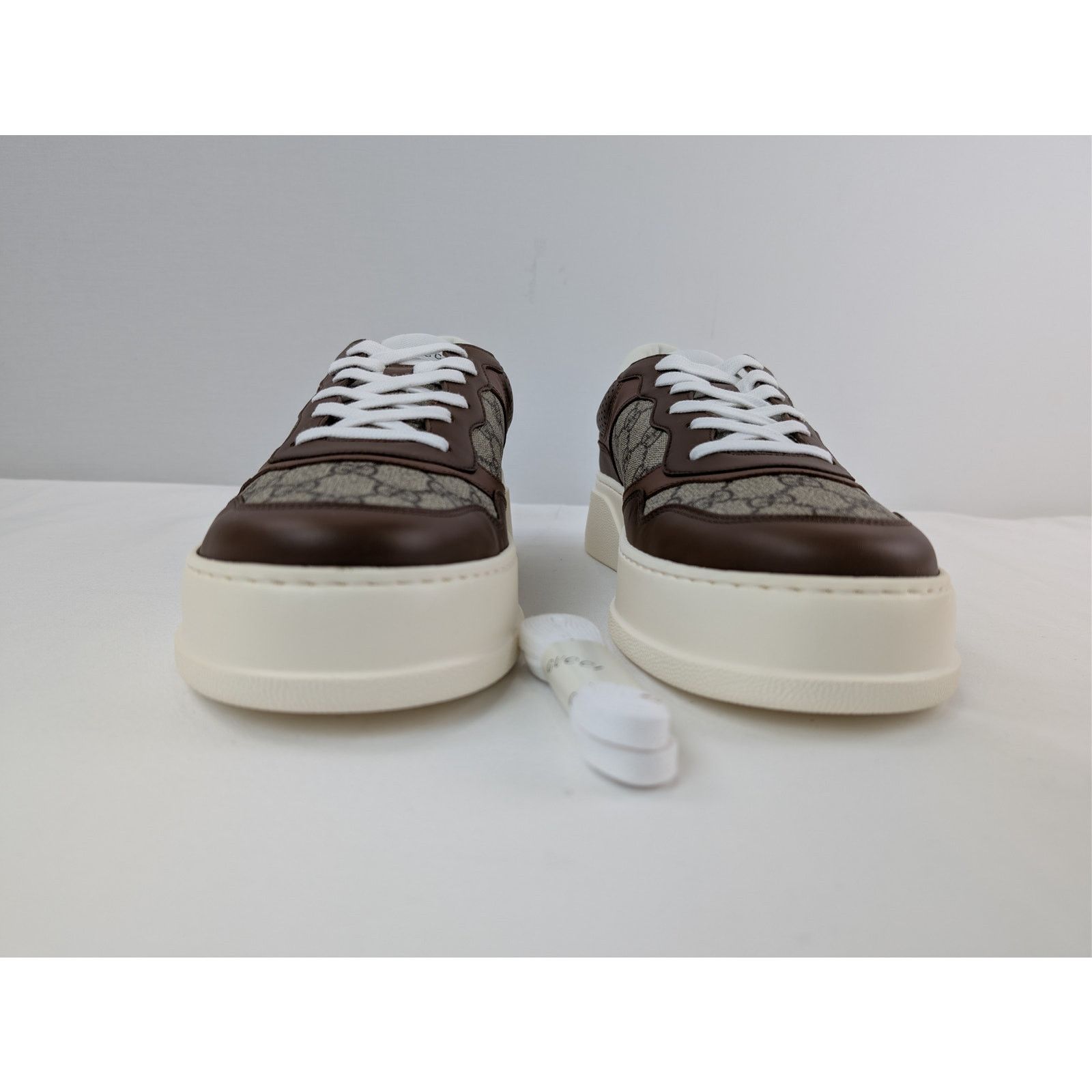 Gucci o1rshd1 GG Supreme leather-trimmed chunky sneakers in Brown Size US 12.5 / EU 45-46 - 9 Thumbnail