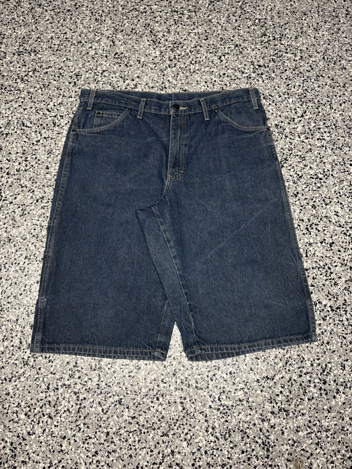 Dickies × Vintage Navy Dickies Long Baggy Loose Fit Shorts y2k 