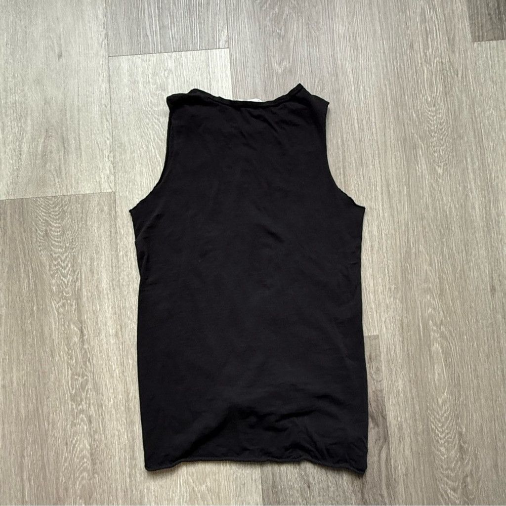 Pull & Bear Pull&Bear Black Muscle Tee with Tie Front Size M / US 6-8 / IT 42-44 - 2 Thumbnail