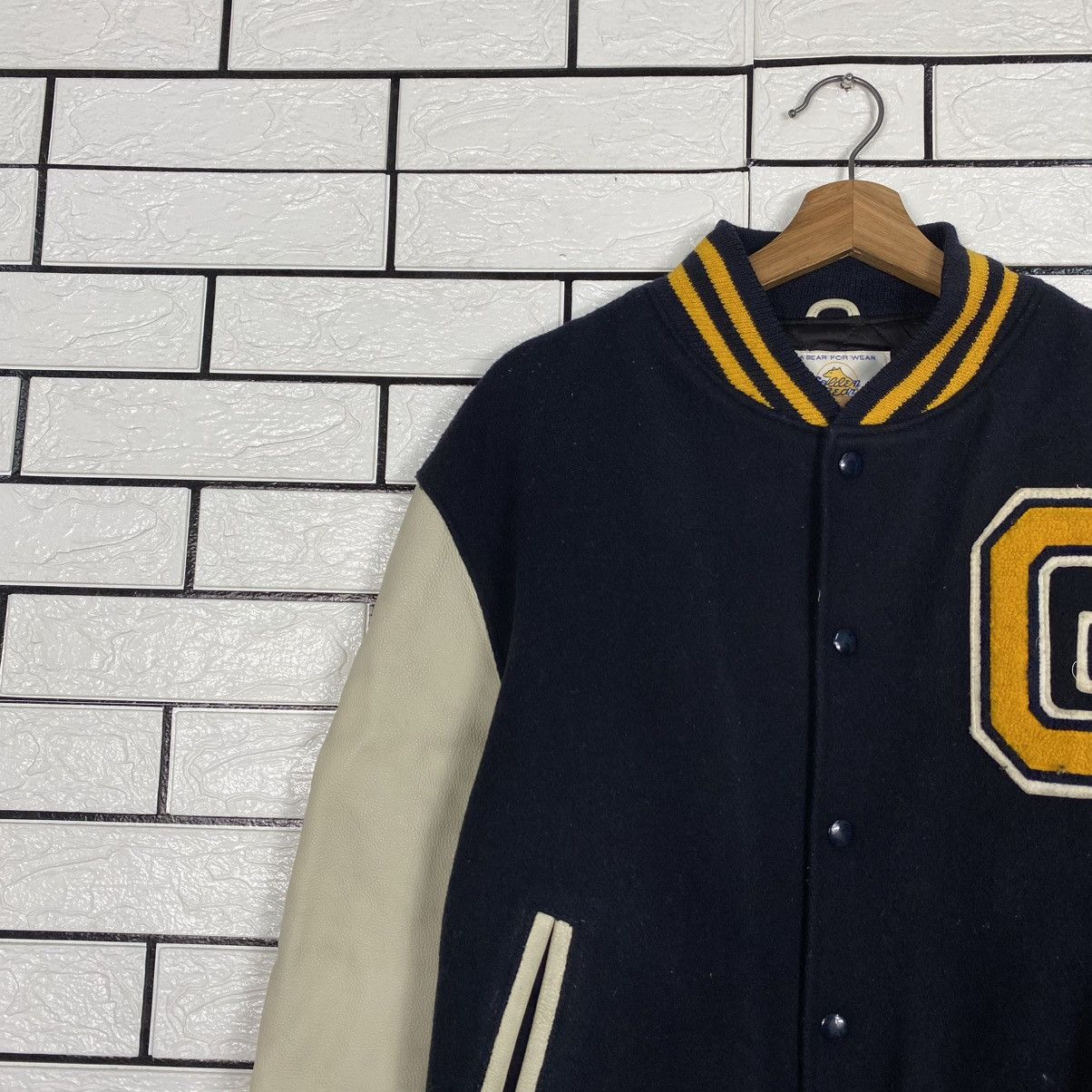 Golden Bear 🔥VINTAGE VARSITY LEATHER JACKET GOLDEN BEAR BIG MADE IN USA Size US M / EU 48-50 / 2 - 7 Thumbnail