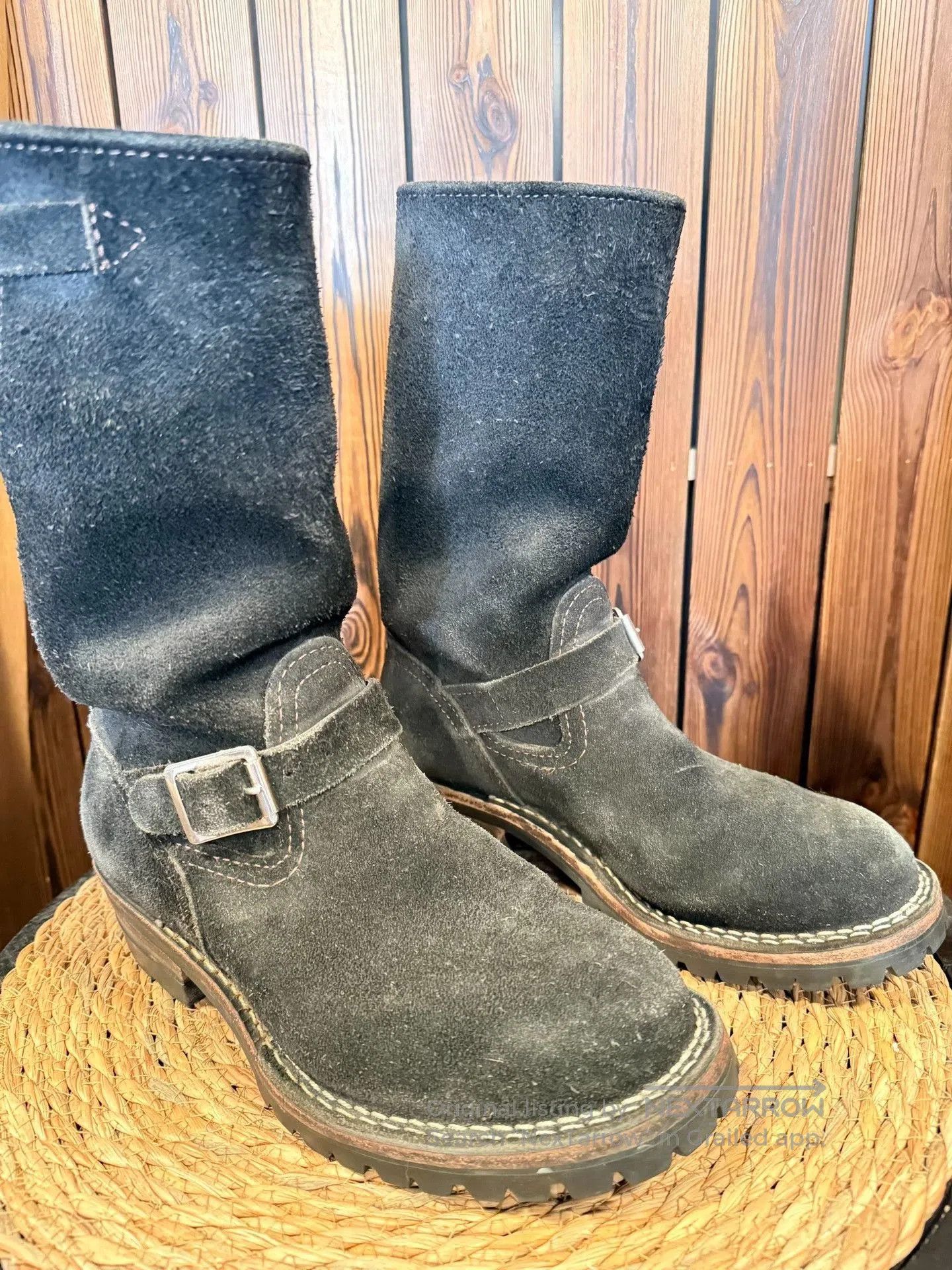 WESCO Wesco Boss 10" Black Suede Engineer Boots. Size US 7.5 / EU 40-41 - 3 Thumbnail