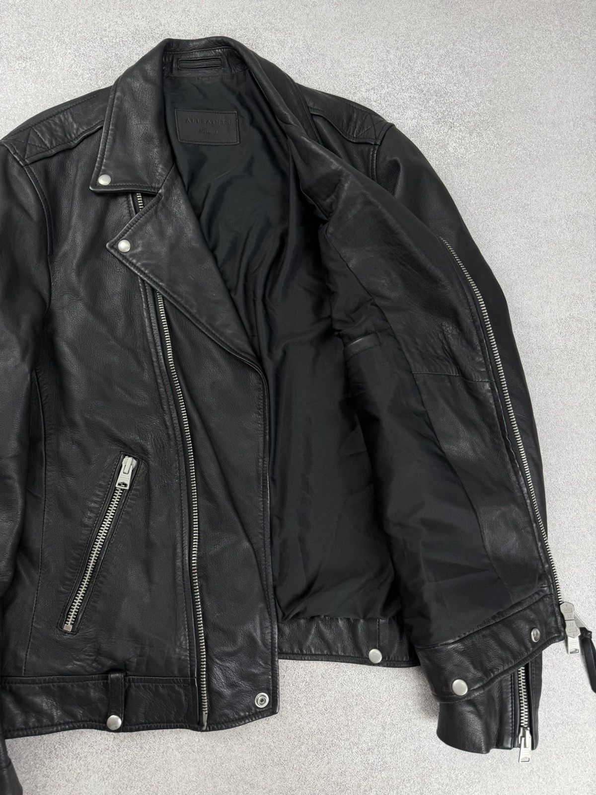 Allsaints Allsaints Men’s Milo Biker Leather Jacket Size M Size US M / EU 48-50 / 2 - 7 Thumbnail