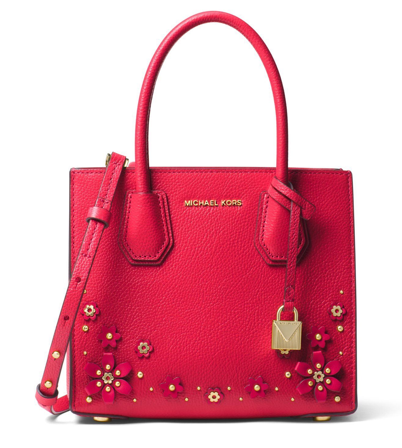 Michael Kors Michael Kors Deep Pink Mercer Embellished Leather 2-Way Bag Size ONE SIZE - 1 Thumbnail