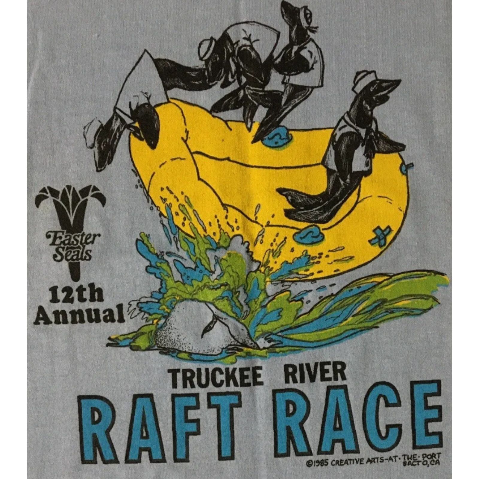 Vintage VINTAGE Shirt 80s Truckee River Raft Race Seals Blue S Men Graphic Tee Nickel? Size US S / EU 44-46 / 1 - 3 Thumbnail