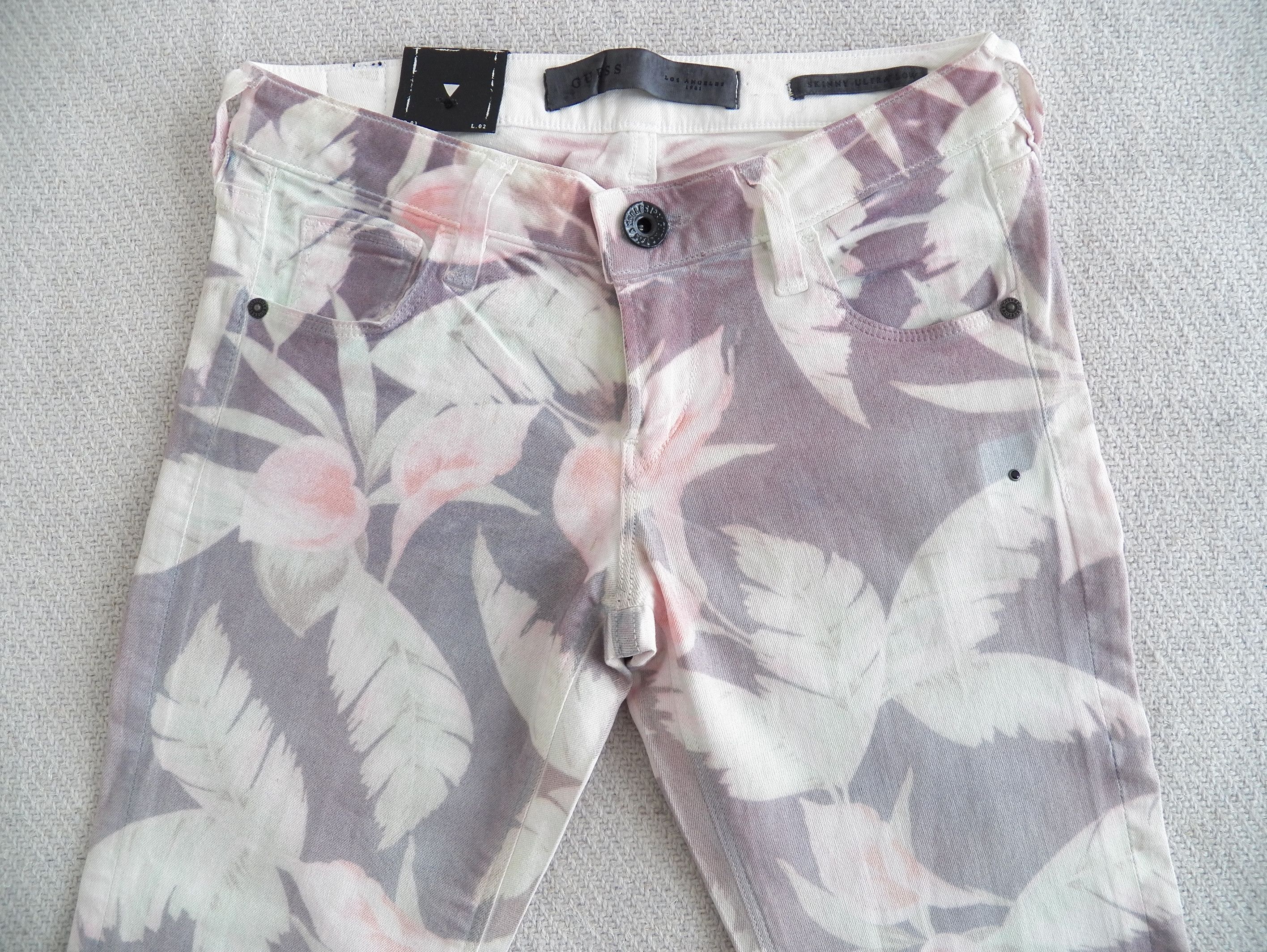 Guess GUESS Jeans 24 Skinny Ultra Low Floral Tropical Stretch Size 24" / US 00 / IT 34 - 2 Thumbnail
