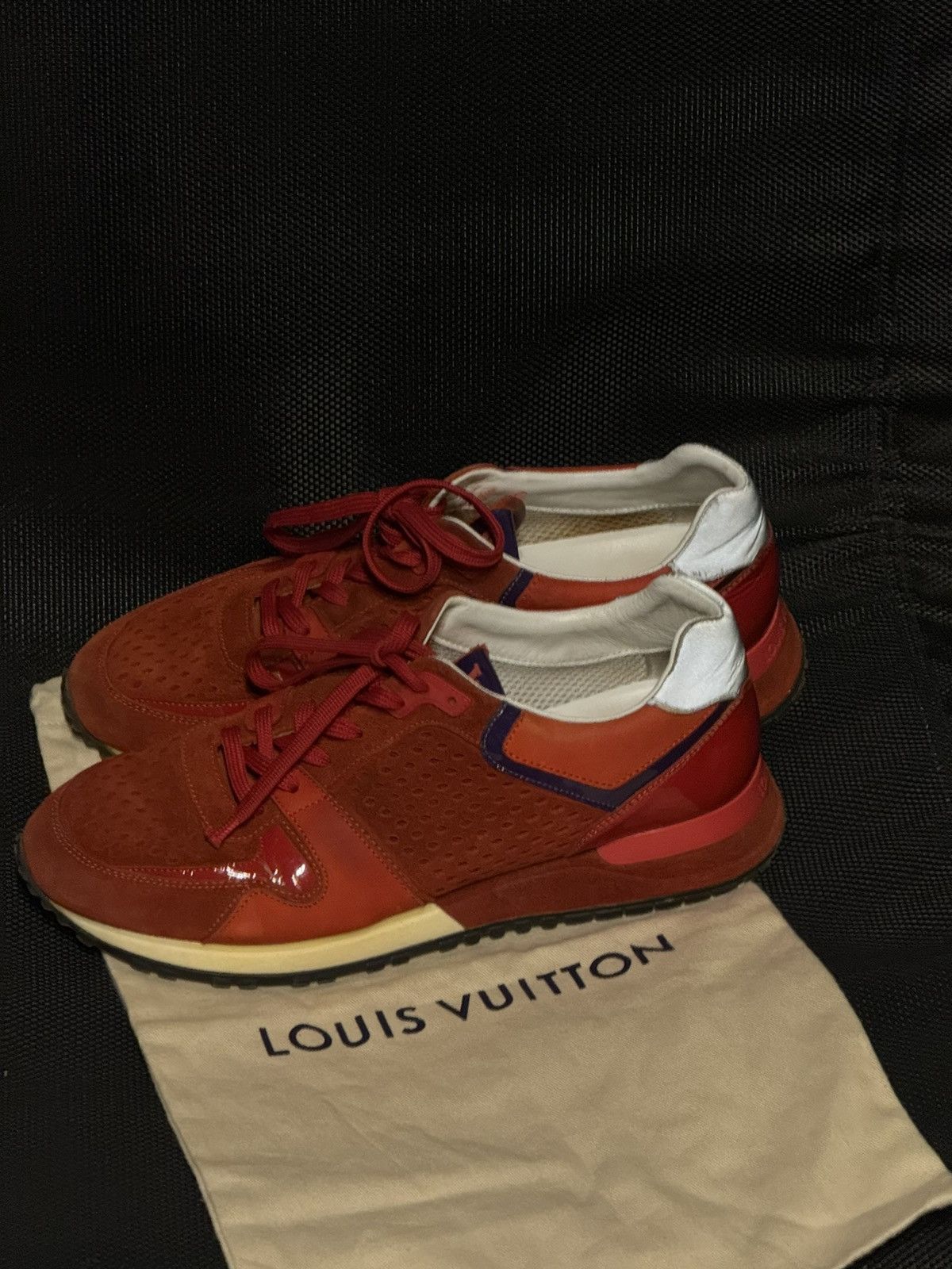 Louis Vuitton Louis Vuitton red suede trainers sneakers Size US 8 / IT 38 - 19 Thumbnail