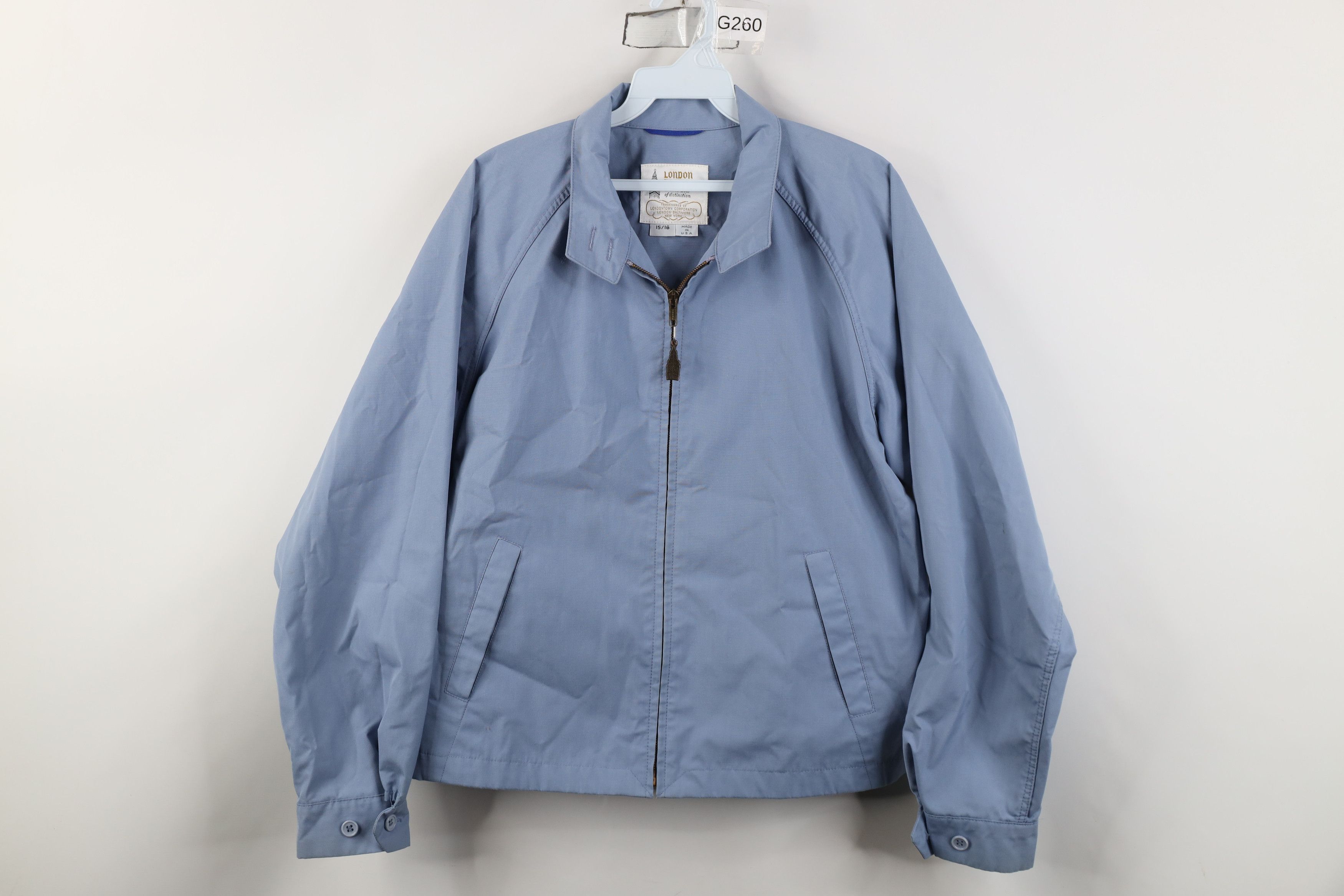 Vintage Vintage 70s Streetwear Racer Bomber Jacket Light Blue USA Size XXL / US 16-18 / IT 52-54 - 1 Thumbnail