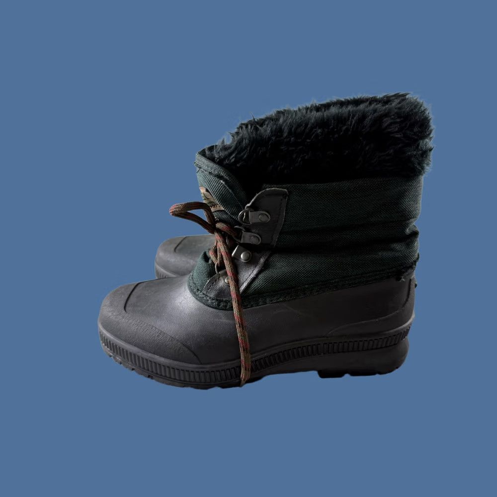 SOREL VINTAGE Sorel Boots Snow Boot Women's Green Black Faux Fur Lined Winter Size 8 Shoes Boots Women Size US 8 / IT 38 - 1 Thumbnail