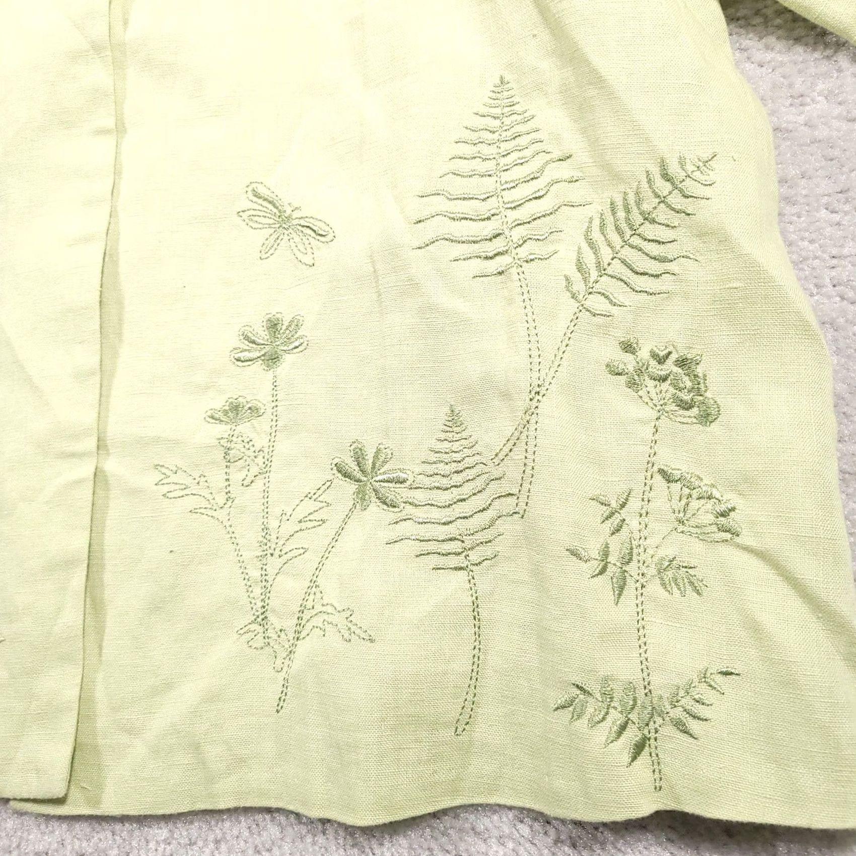 Vintage Vtg Portraits By Southern Isles Linen Button Up Shirt Womens 14 Embroidered Open Size XL / US 12-14 / IT 48-50 - 5 Thumbnail
