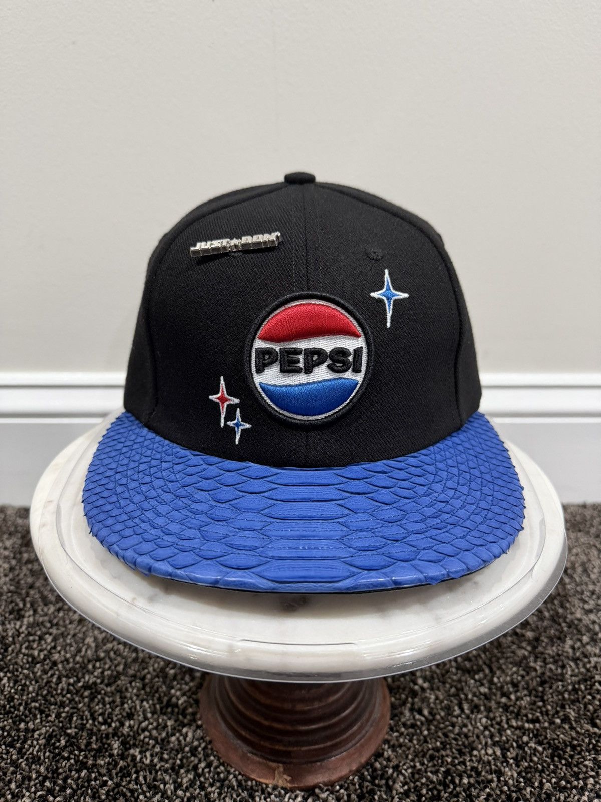 Just Don Just Don x Pepsi x RSVP Gallery Blue Python Black Hat Size ONE SIZE - 1 Thumbnail