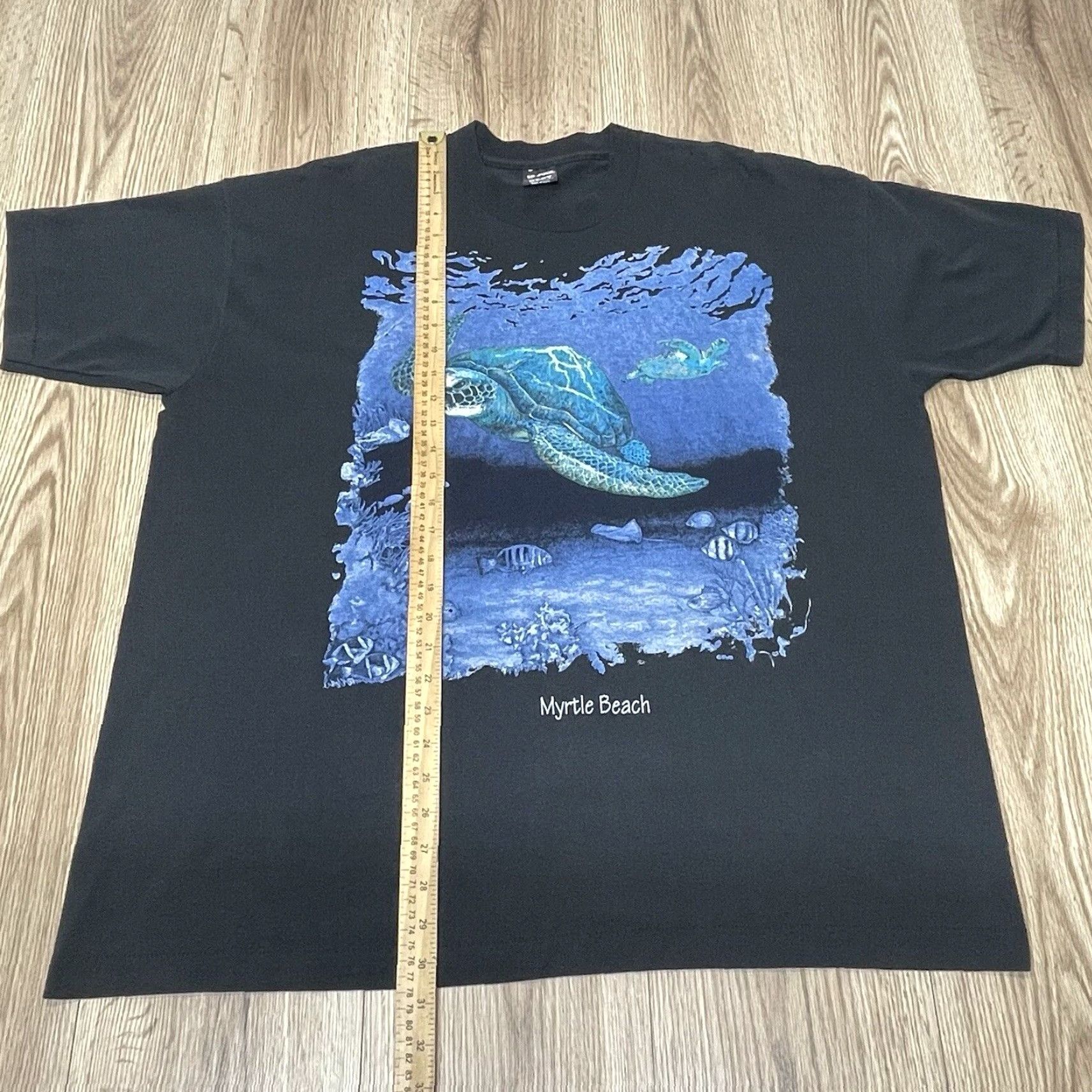 Fruit Of The Loom VINTAGE Fruit of the Loom Sea Turtle T-Shirt Men Short Sleeve Cotton Blend Black Size XXL Nature Size US XXL / EU 58 / 5 - 5 Thumbnail