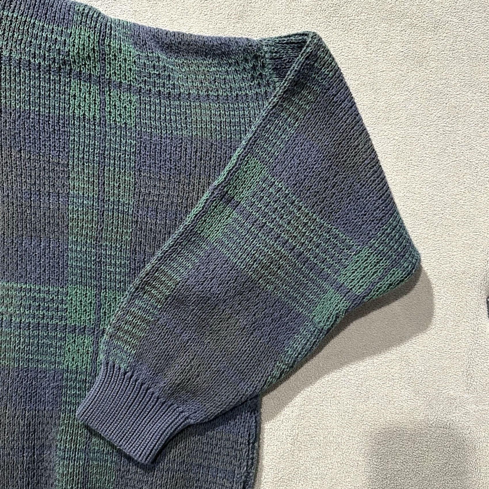 Lands' End VINTAGE Lands End Sweater Mens XL Green Blue Plaid Knit Boxy Made In USA 90s Classic Size US M / EU 48-50 / 2 - 6 Thumbnail