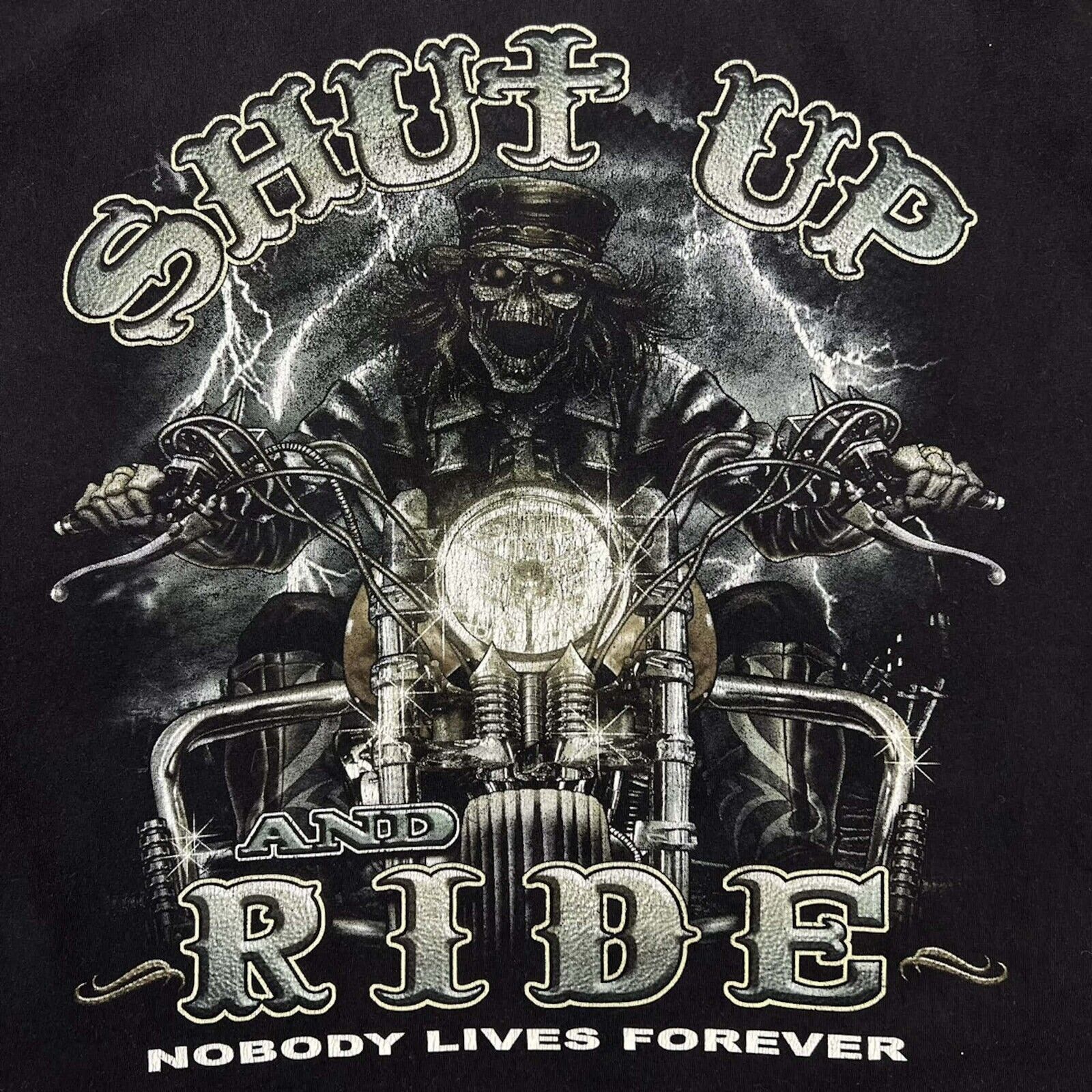 Harley Davidson × Vintage Vintage Y2K Shut Up and Ride T Shirt Graphic Motorcycle Tee Size US XL / EU 56 / 4 - 2 Thumbnail