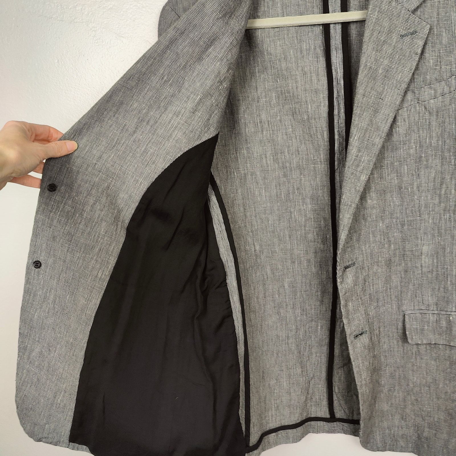 Allsaints AllSaints Chiltern Blazer Men 38 Gray Mini Houndstooth Size 38R - 9 Thumbnail
