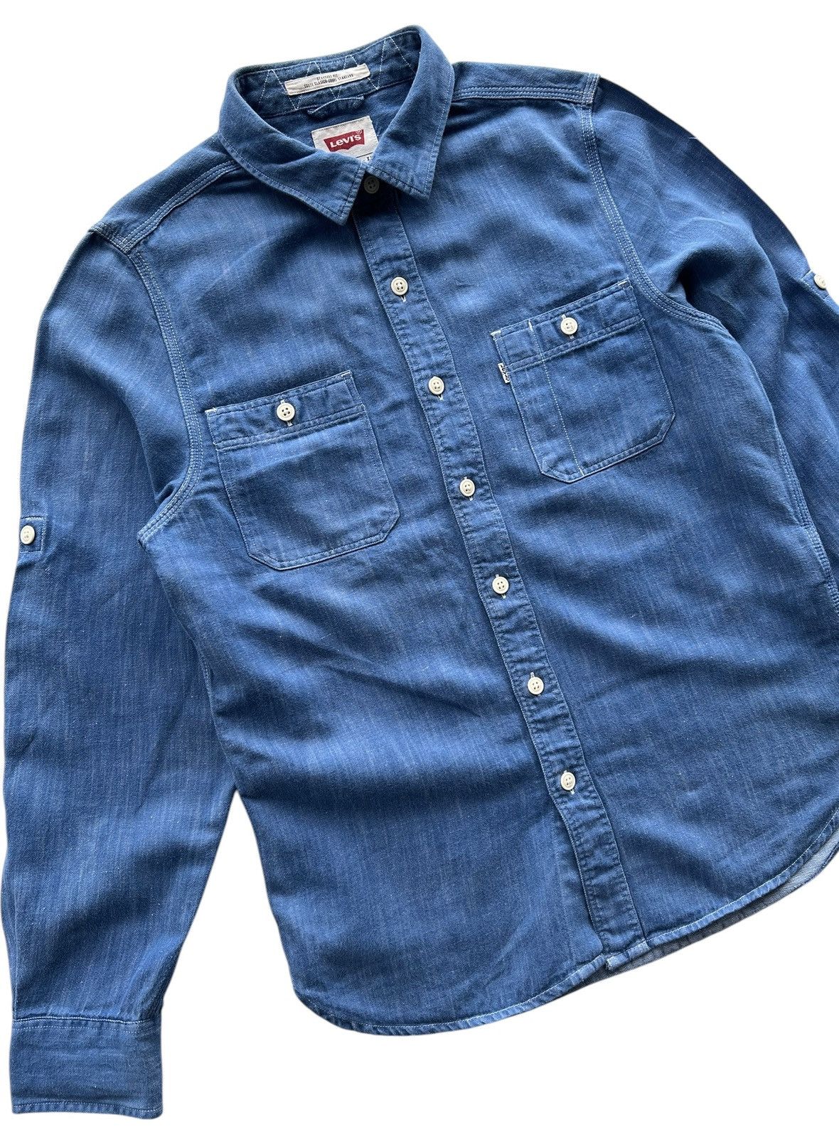 Levi's × Levi's Made & Crafted × Levi's Vintage Clothing 🔥Levi's Amerca’s Finest Overall Big Logo Western Shirt Denim Size US XS / EU 42 / 0 - 4 Thumbnail