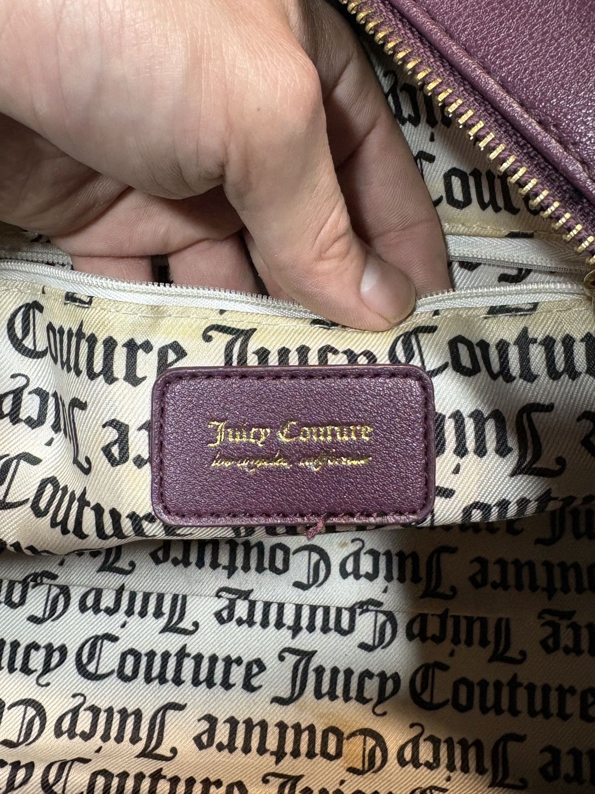 Juicy Couture Vintage Y2K Juicy Couture Violet Quilted Leather Handbag Size ONE SIZE - 6 Thumbnail