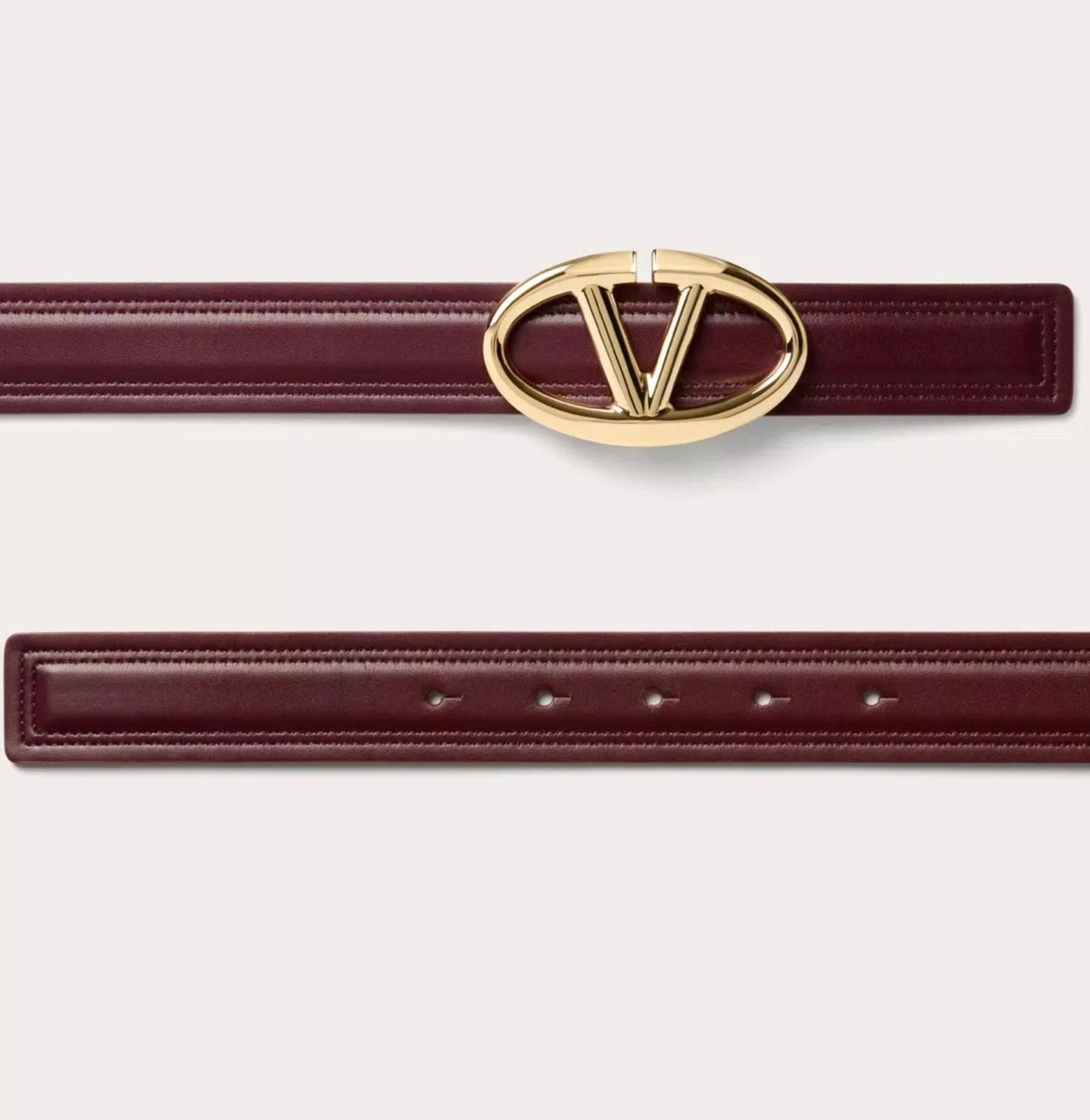 Designer Valentino The Bold Edition Vlogo Shiny Belt Size 85 Size ONE SIZE - 3 Thumbnail