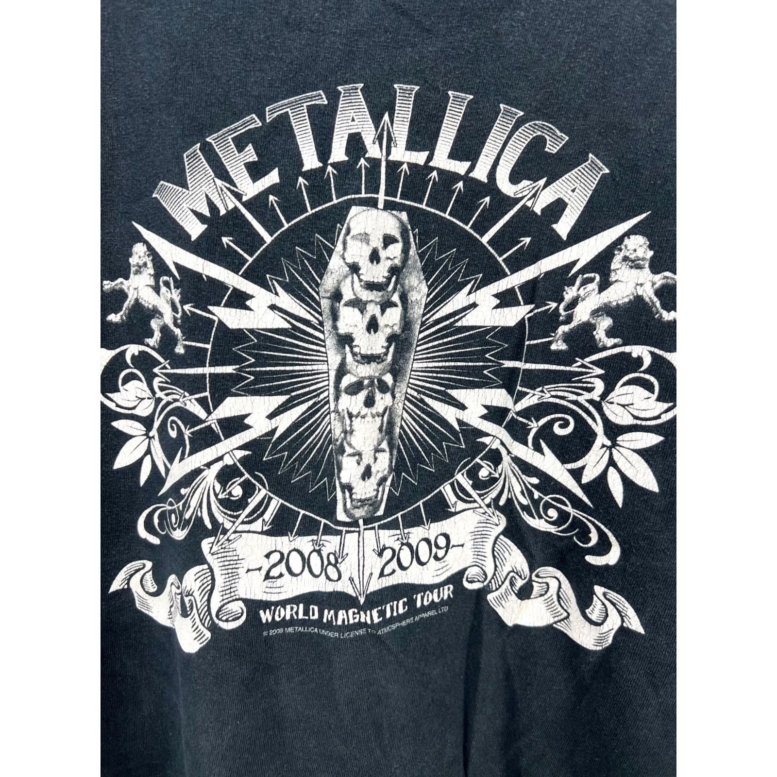 Gildan Metallica World Magnetic Tour 2008–2009 Band T-Shirt Rock Black Size L Size US L / EU 52-54 / 3 - 3 Thumbnail