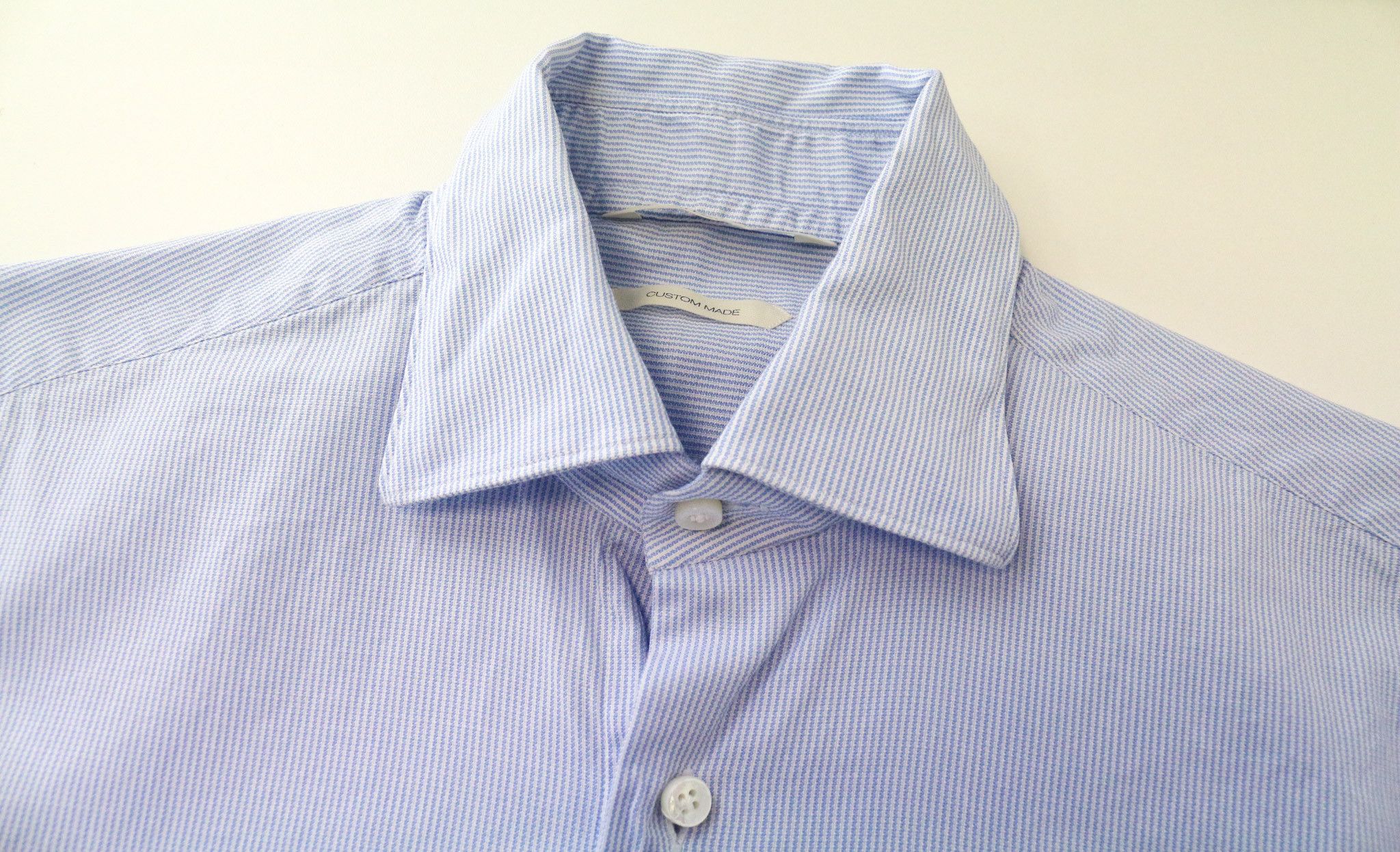 Suitsupply 37/14 1/2 Blue Slim Cotton Stripe Shirt 75808 Size US S / EU 44-46 / 1 - 3 Thumbnail