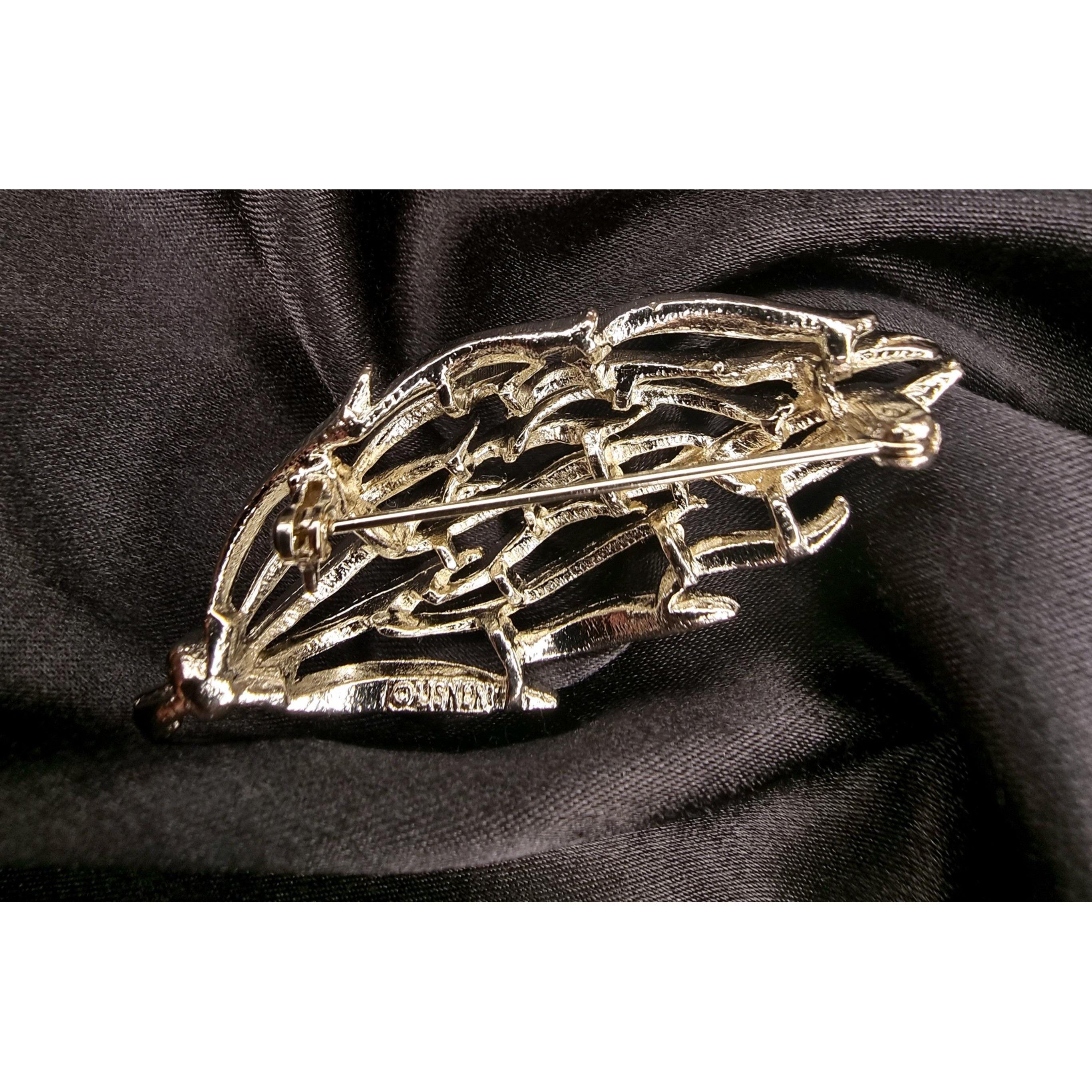 Vintage Vintage LISNER Signed Silver Tone Leaf Branch Brooch Pin Size ONE SIZE - 4 Thumbnail
