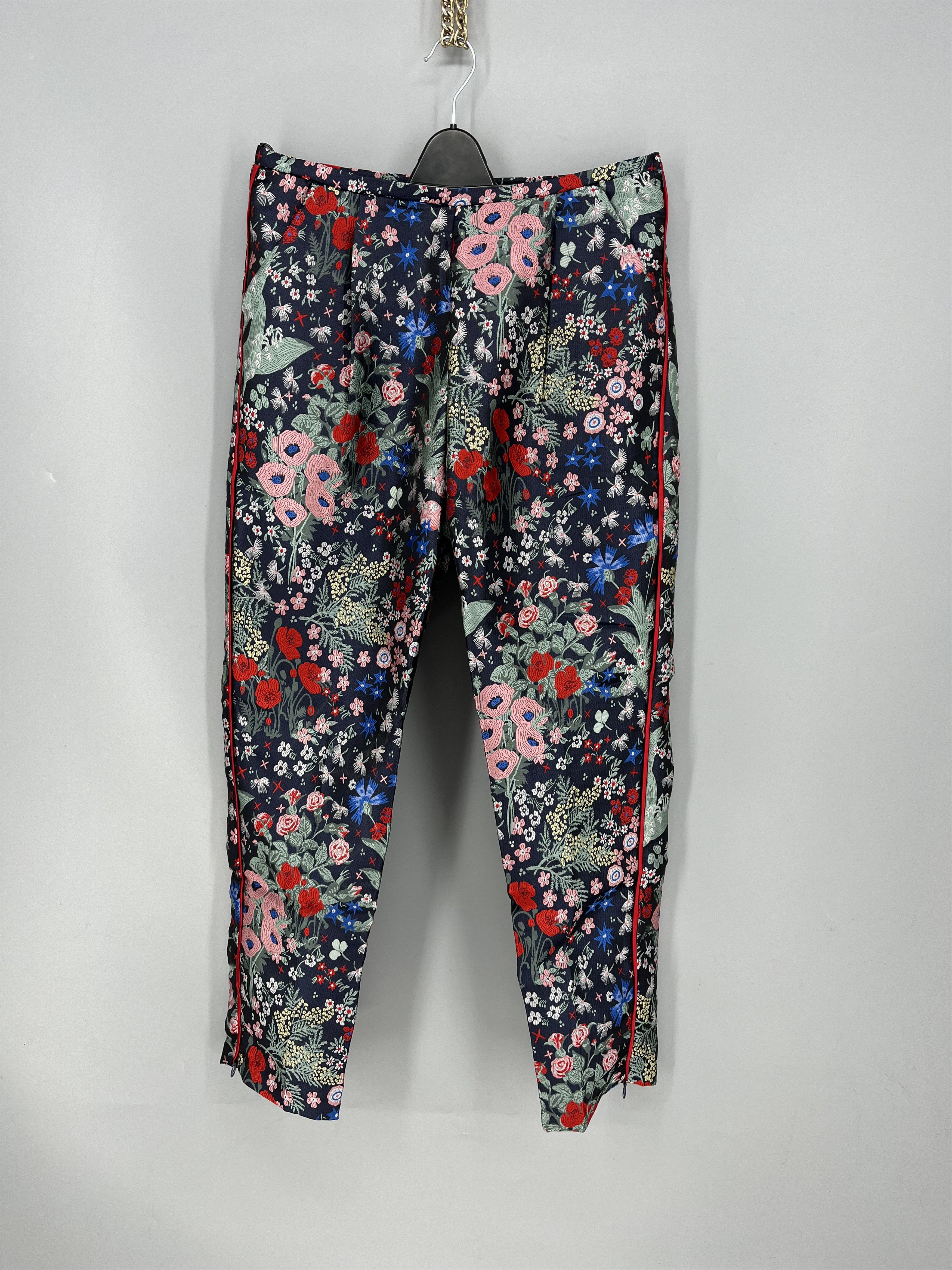 Vintage NEW SISTER JANE Floral Jacquard Trousers Size 30" / US 8 / IT 44 - 2 Thumbnail