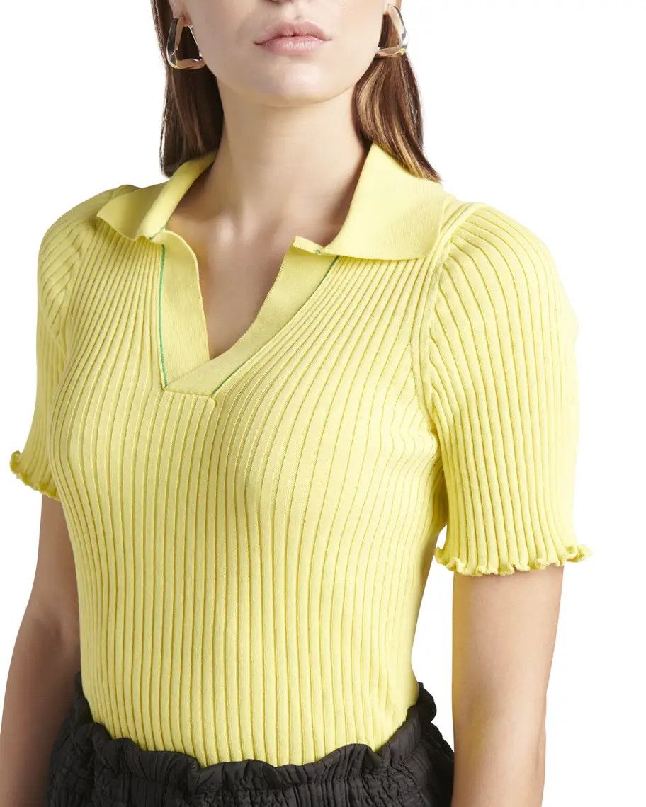 Bottega Veneta o1loc1c0824 672044 Polo Shirt in Yellow Size L / US 10 / IT 46 - 3 Thumbnail