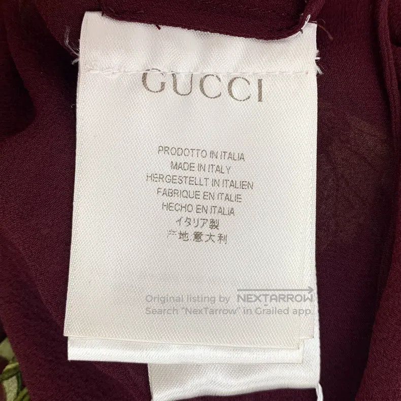 Gucci Gucci Dark red floral printed mulberry silk dress Size XS / US 0-2 / IT 36-38 - 6 Thumbnail