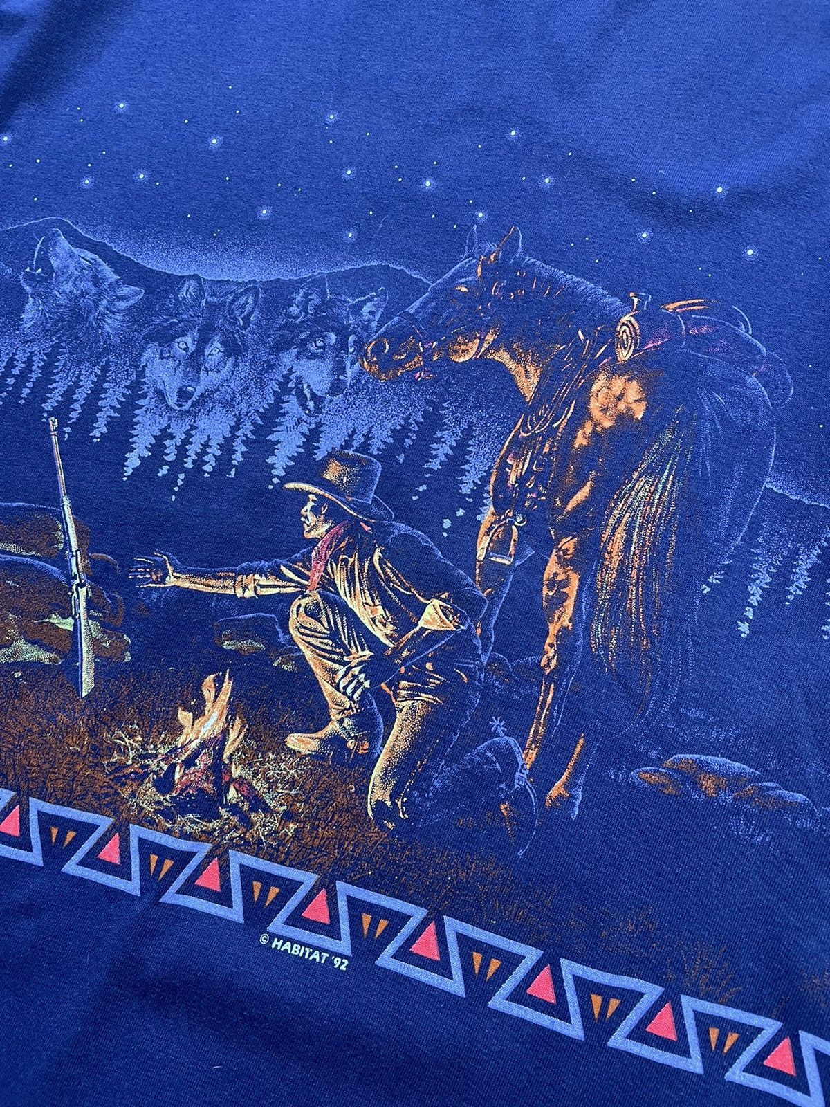 Habitat 1992 Mush On Habitat Tee Western Navajo Cowboy Streetwear Size US L / EU 52-54 / 3 - 4 Thumbnail