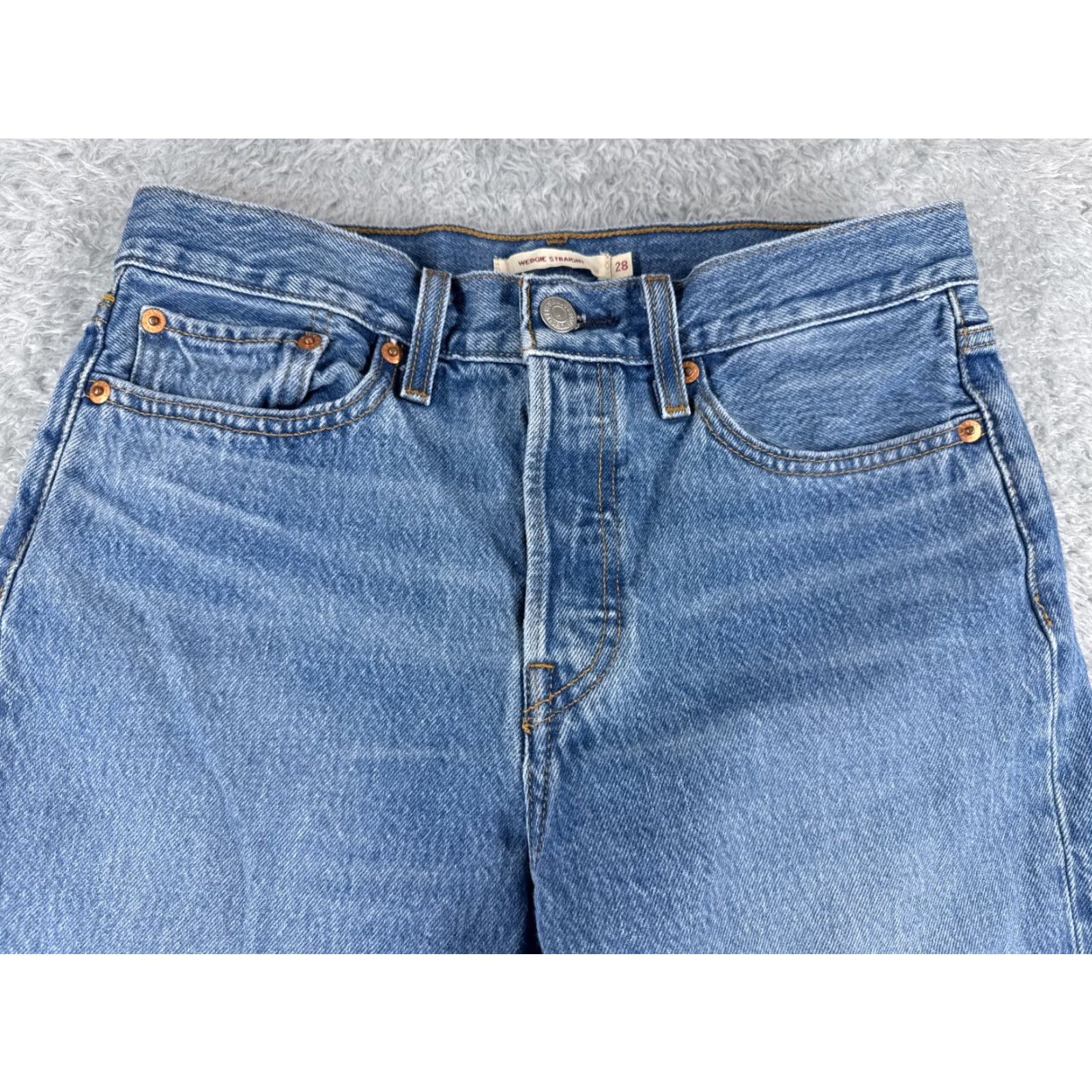 Levi's Levi's Premium Jeans Women 28 Blue Denim Wedgie Fit High Rise Distressed 28x24 Jeans Womens Size 28" / US 6 / IT 42 - 4 Thumbnail