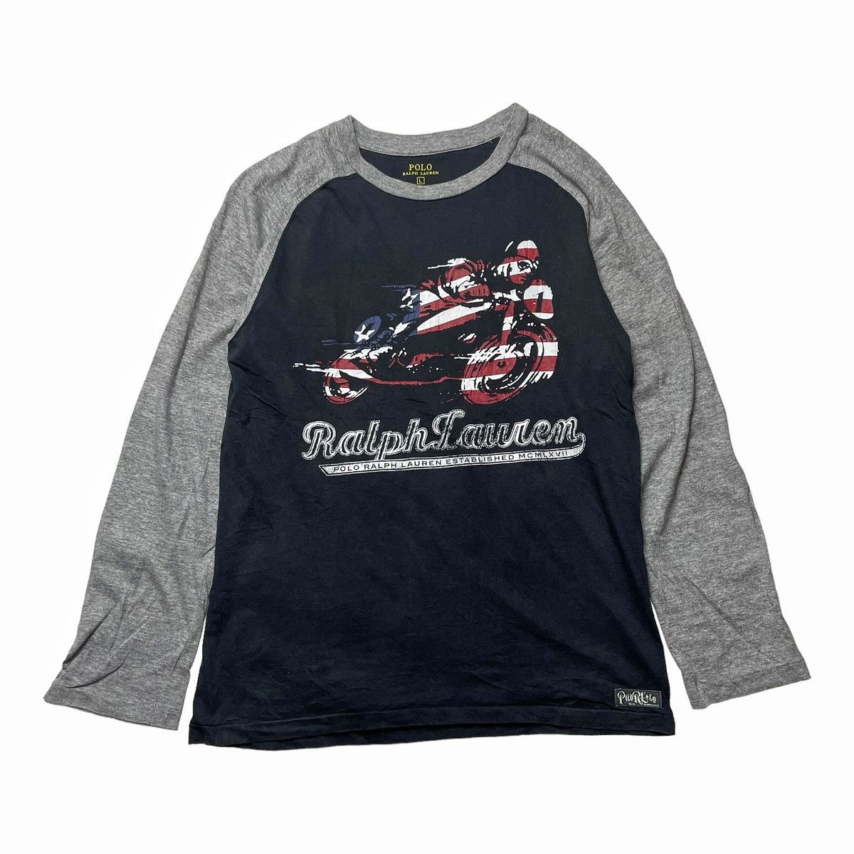 Polo Ralph Lauren × Ralph Lauren Polo Ralph Lauren Raglan Long Sleeve Tshirt Cafe Racer Size US S / EU 44-46 / 1 - 2 Thumbnail