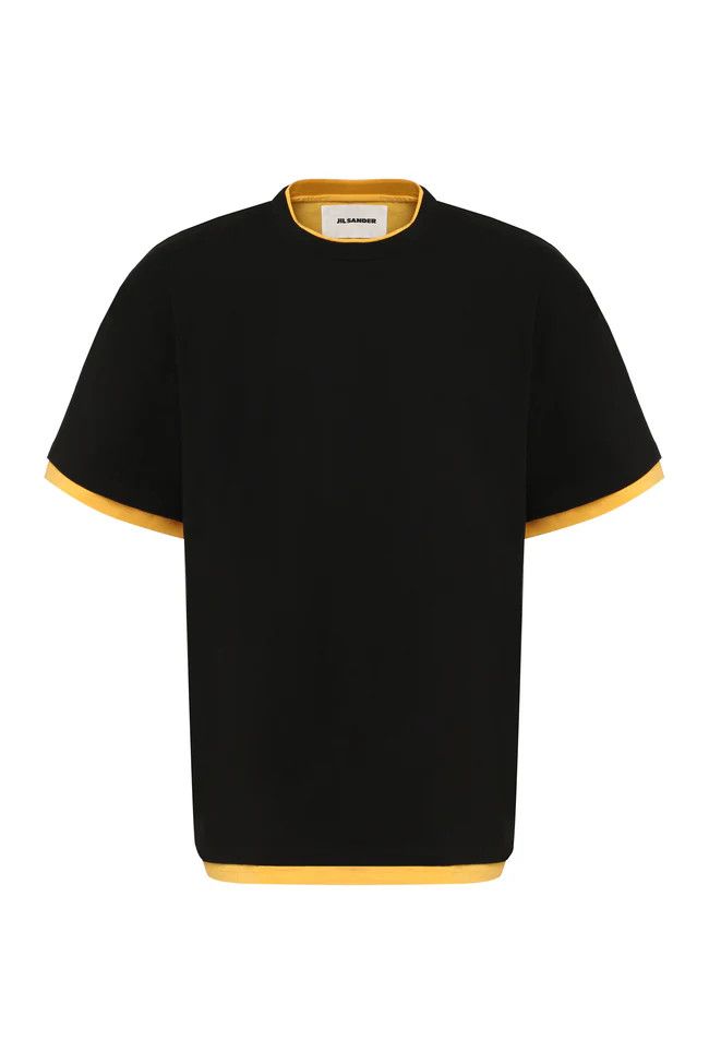 Jil Sander o1y1124 Cotton Crew-Neck Short Sleeves T-Shirt in Black Size US M / EU 48-50 / 2 - 1 Thumbnail