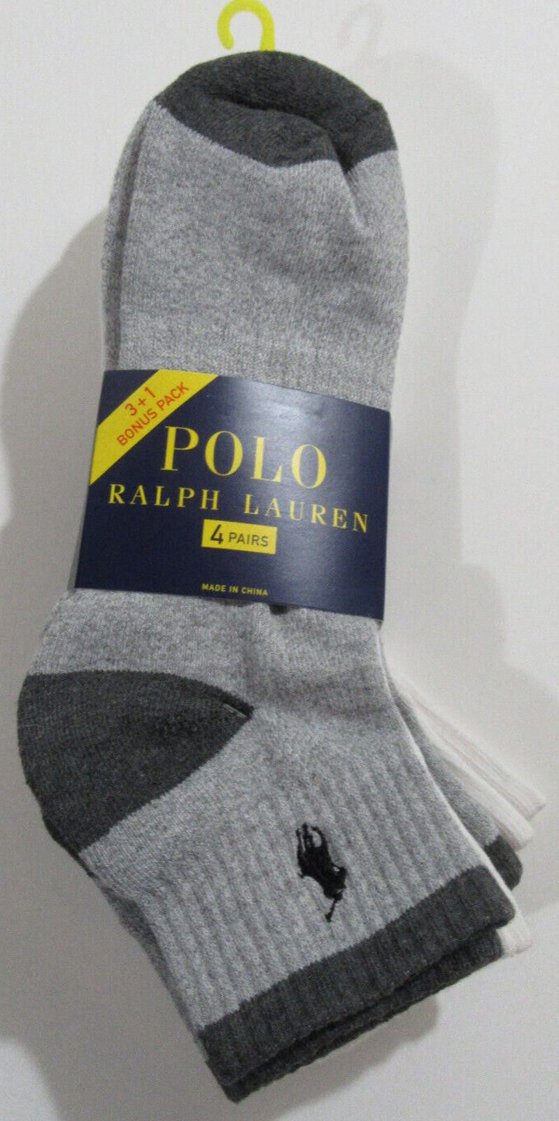 Polo Ralph Lauren Polo Ralph Lauren Mens Quarter Crew Athletic Socks 4 pack Size ONE SIZE - 1 Thumbnail